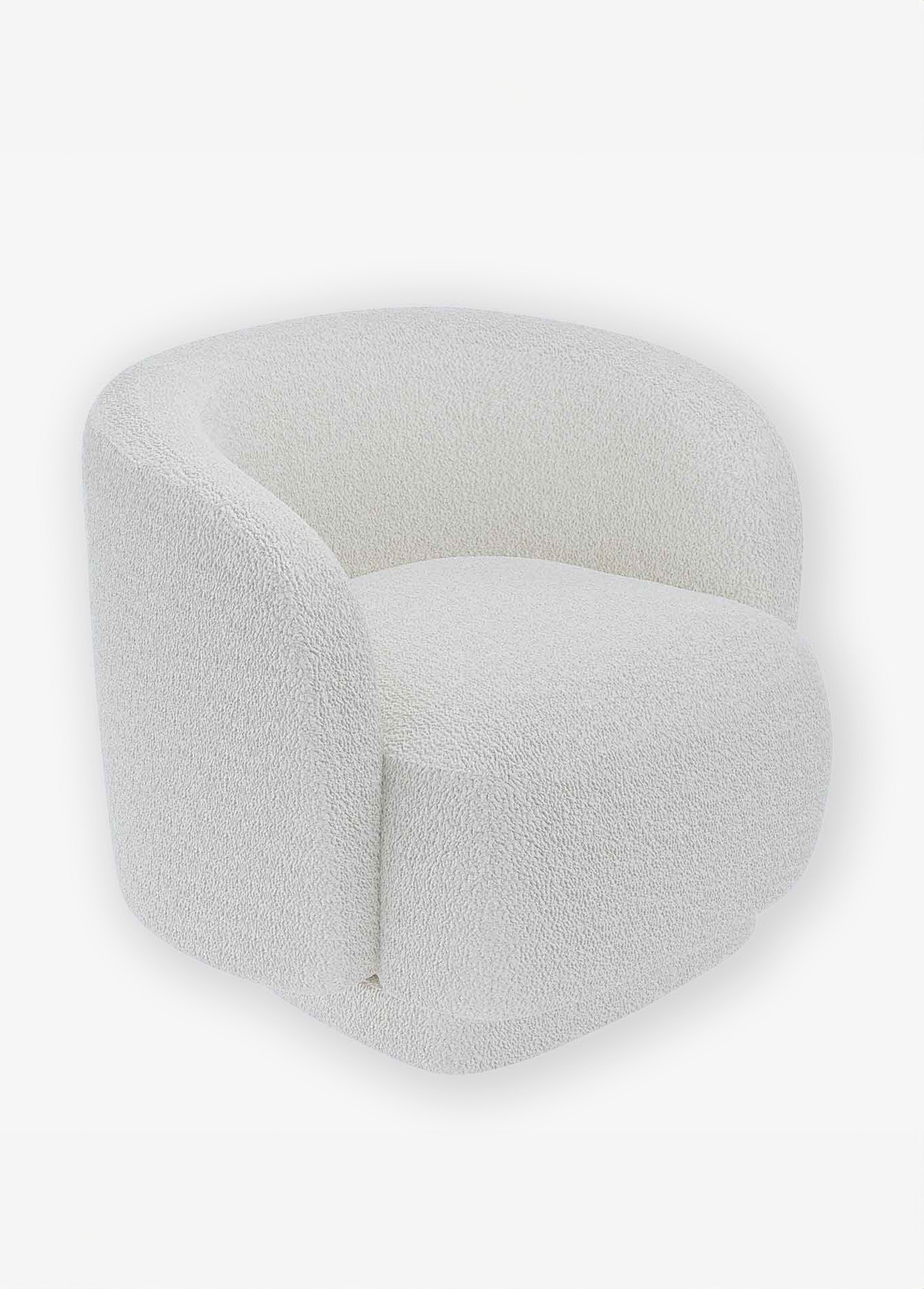 Fauteuil vintage confortable en tissu BLANC POT-VICTORIA FA1