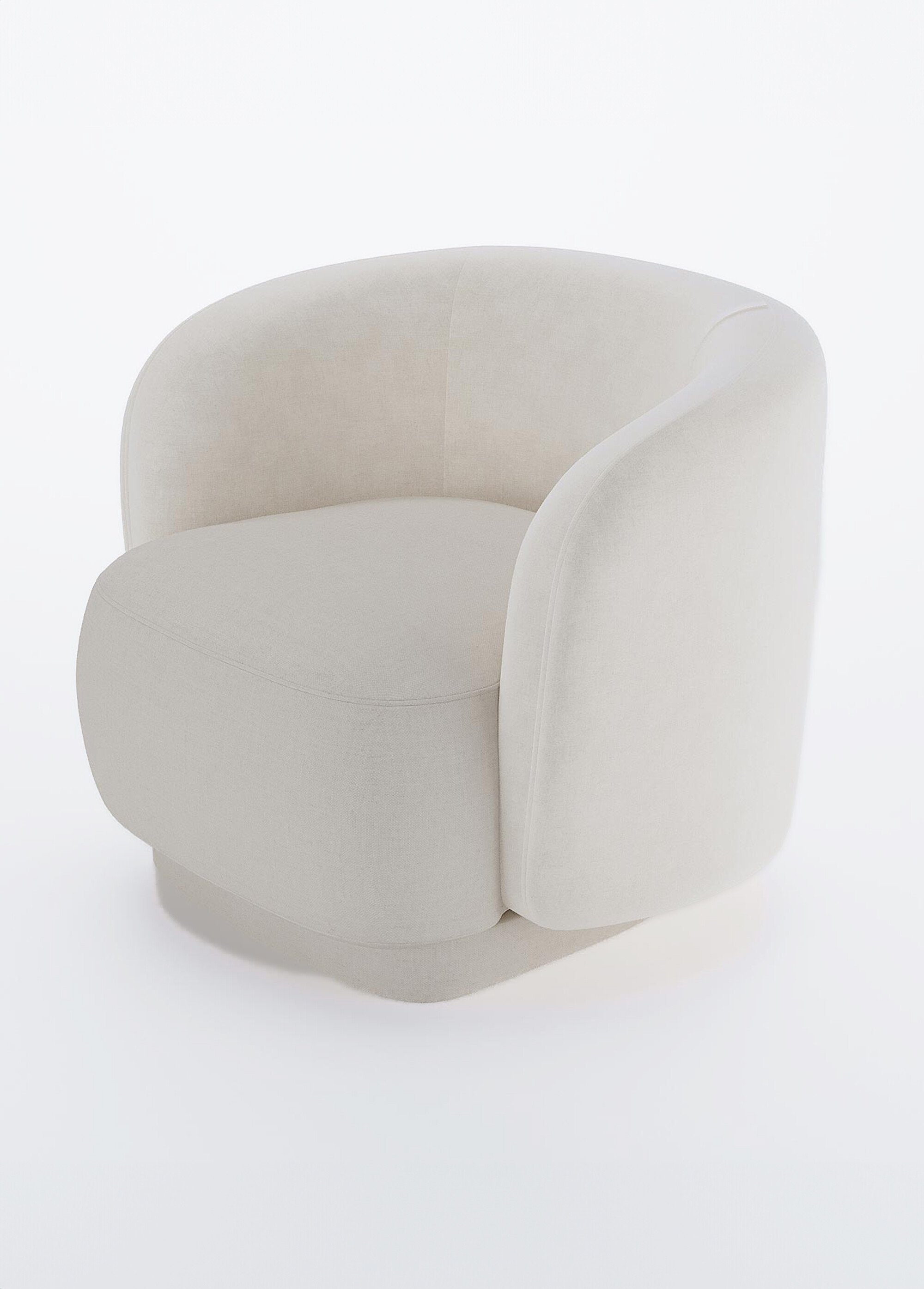 Fauteuil vintage confortable en tissu BEIGE POT-VICTORIA FA1