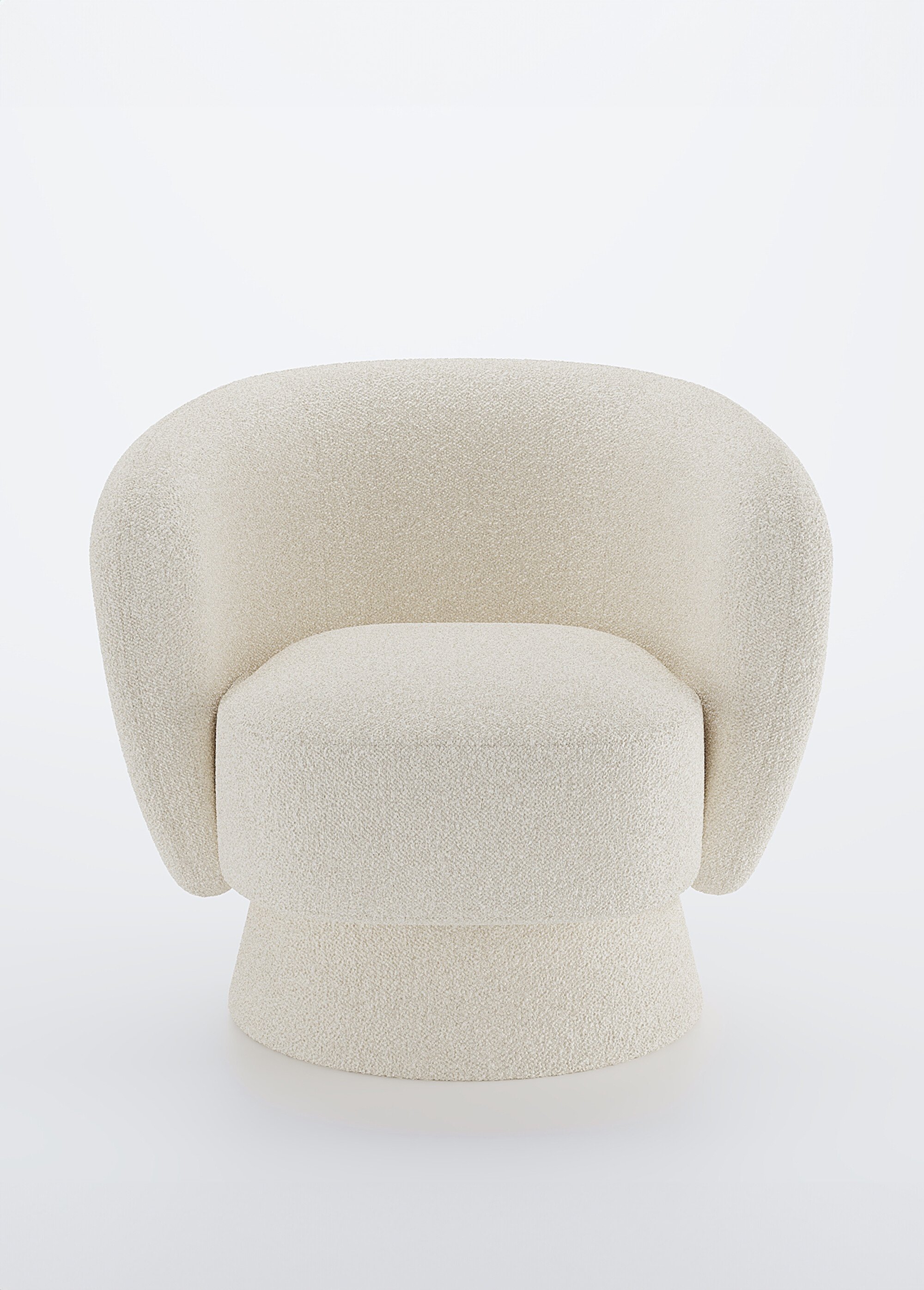 Fauteuil vintage pivotant en tissu BEIGE POT-SALMA DE1