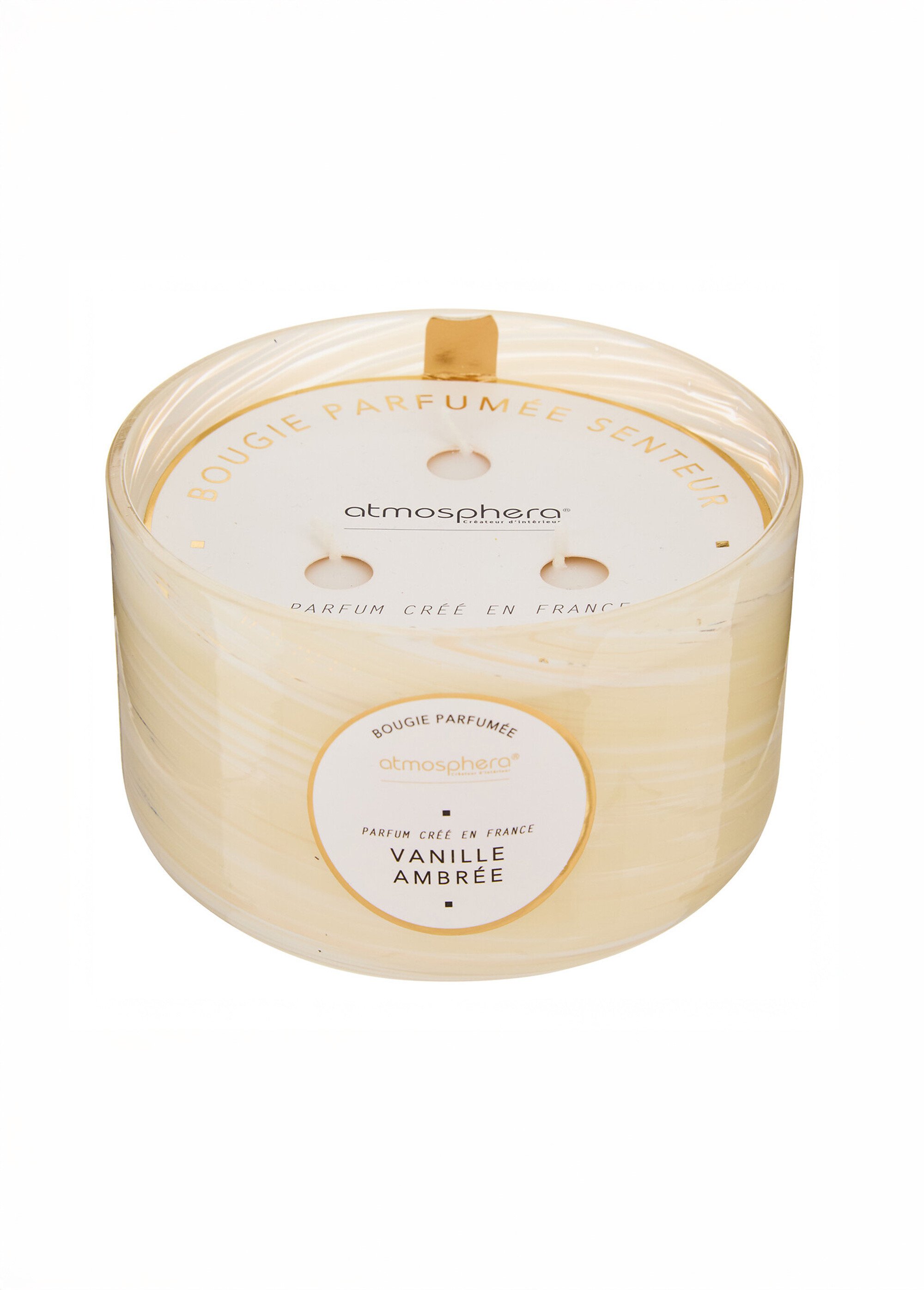 Grande bougie parfumée, effet tourbillon Beige JJA-214808 DE1