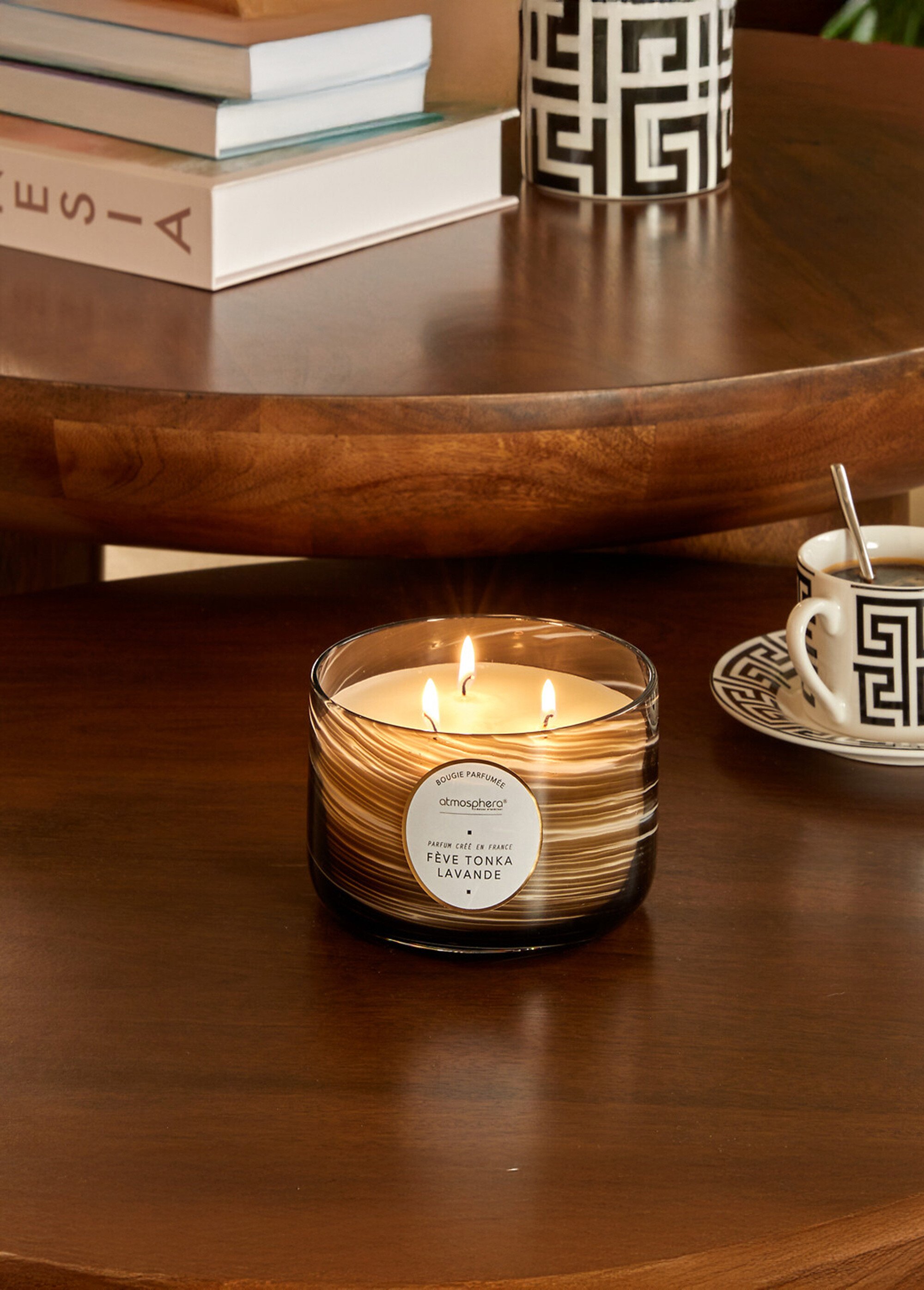 Grande bougie parfumée, effet tourbillon Marron JJA-214808 SI1