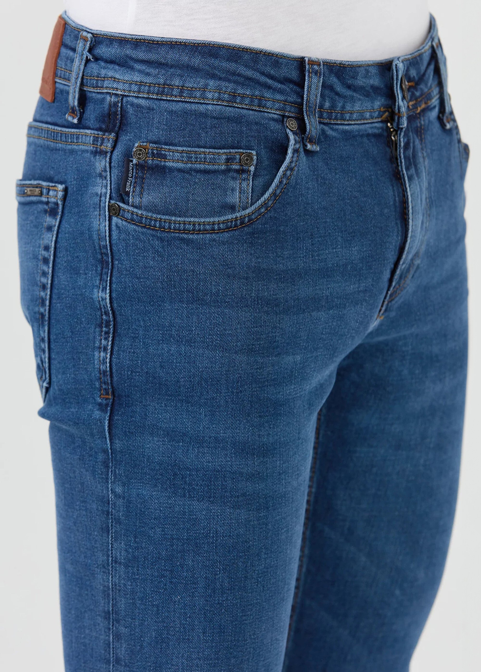 Jean 5 poches en denim, coupe fittée Homme Bleu MFKNICHOL DE2