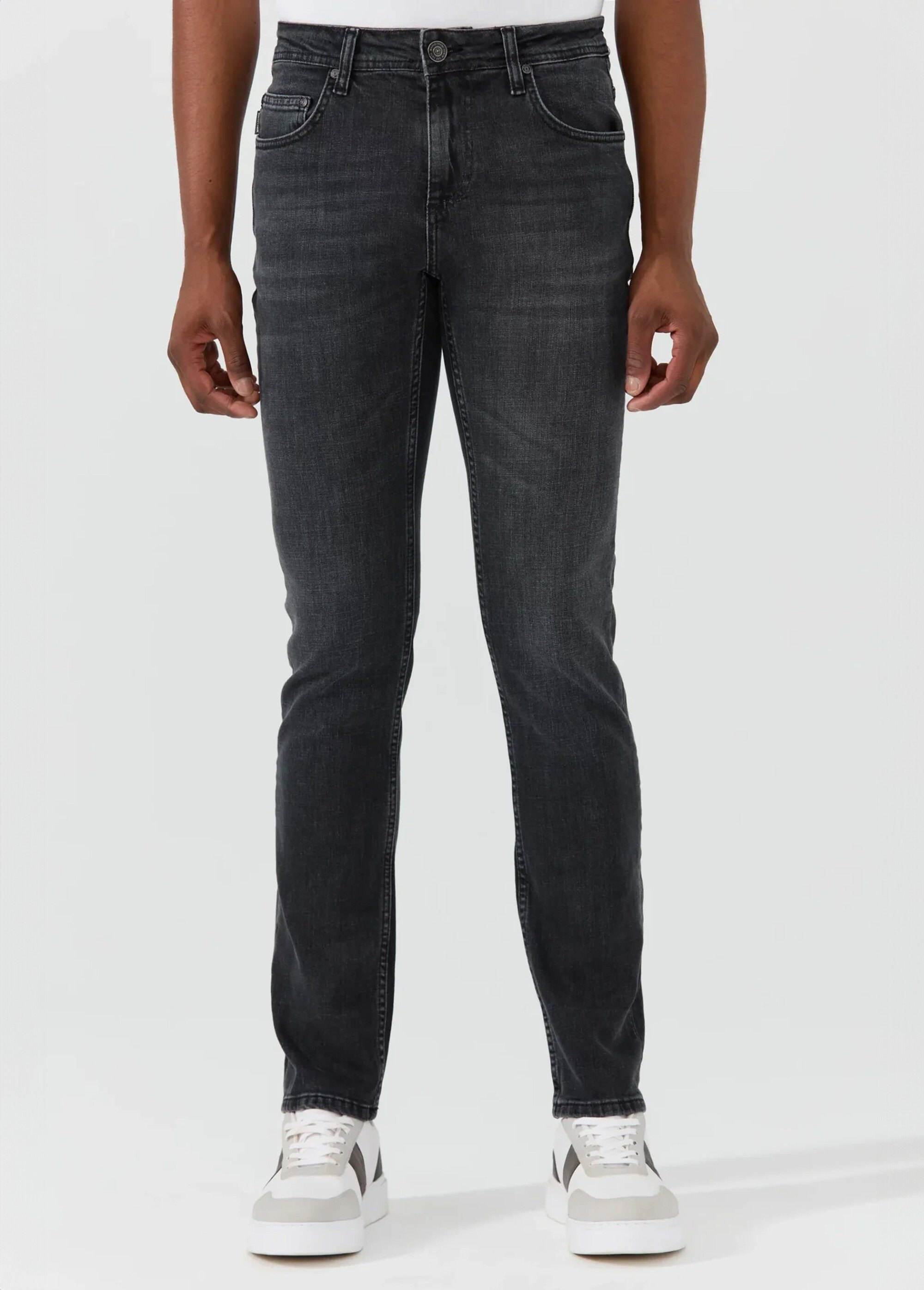 Jean 5 poches en denim, coupe fittée Homme Gris MFKNICHOL FA1