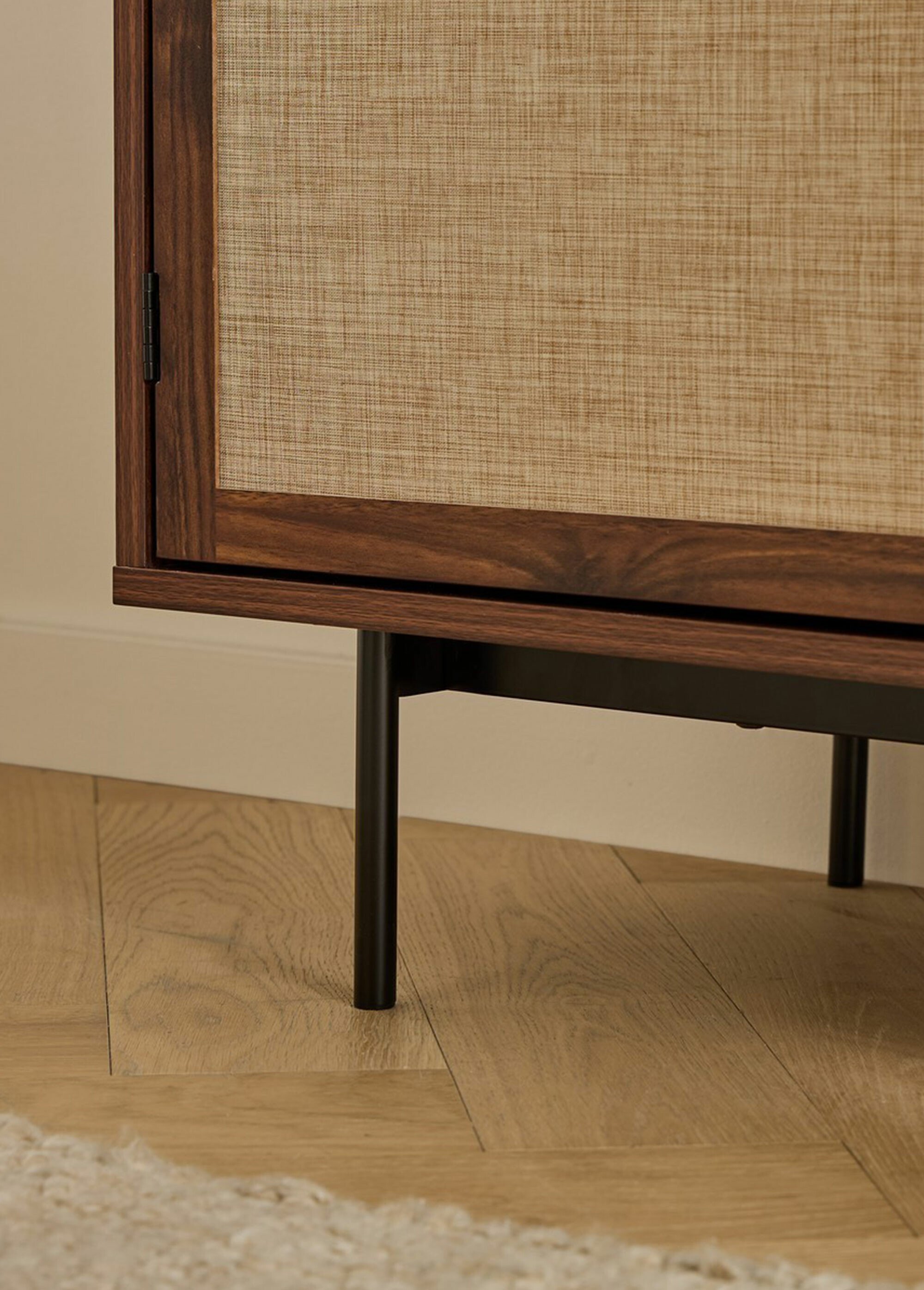 JETSON Buffet 3 portes tissu effet noyer MARRON CAL-14857133 DE2