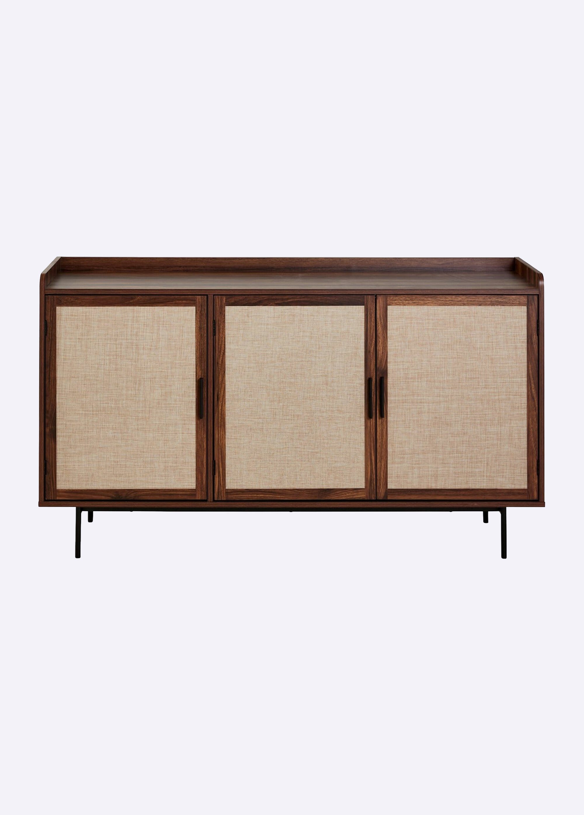 JETSON Buffet 3 portes tissu effet noyer MARRON CAL-14857133 FA1