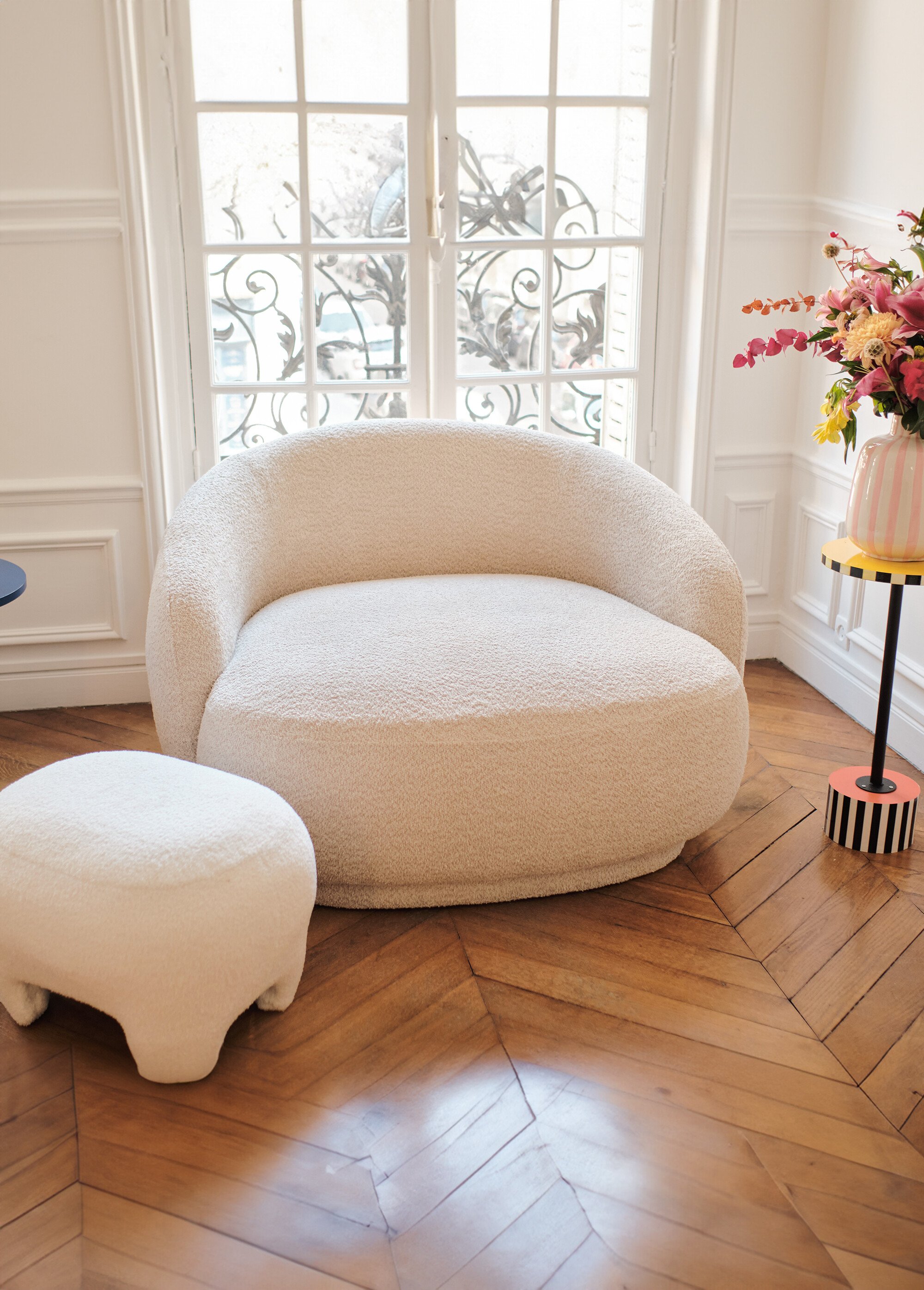 Large fauteuil lounge confortable BEIGE POT-JOSHUA SF2