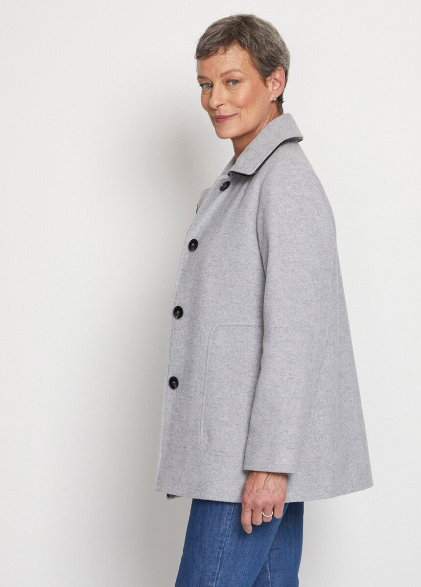 Manteau court laine mélangée Femme Gris TANIN DR1