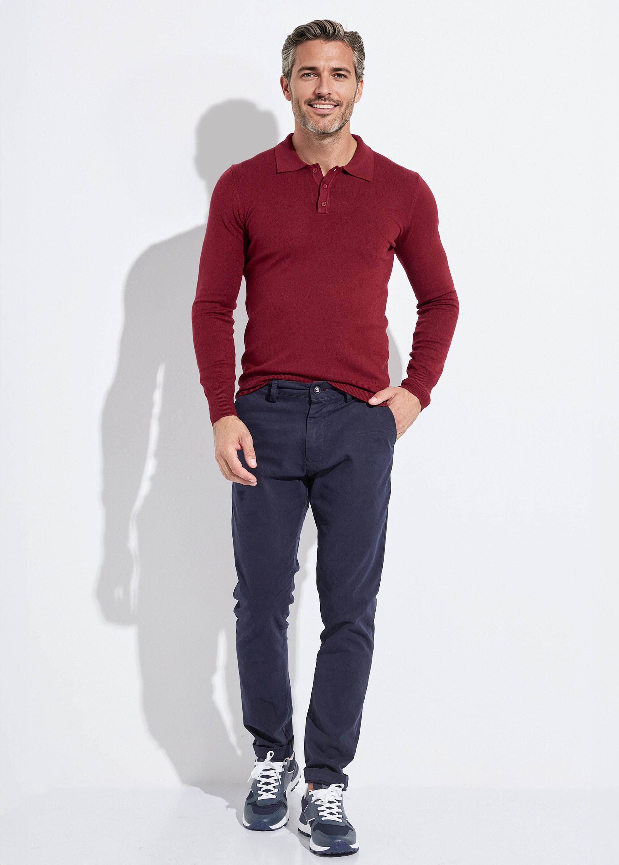Pantalon chino chic poches italiennes Homme Bleu MENK2233 SF1