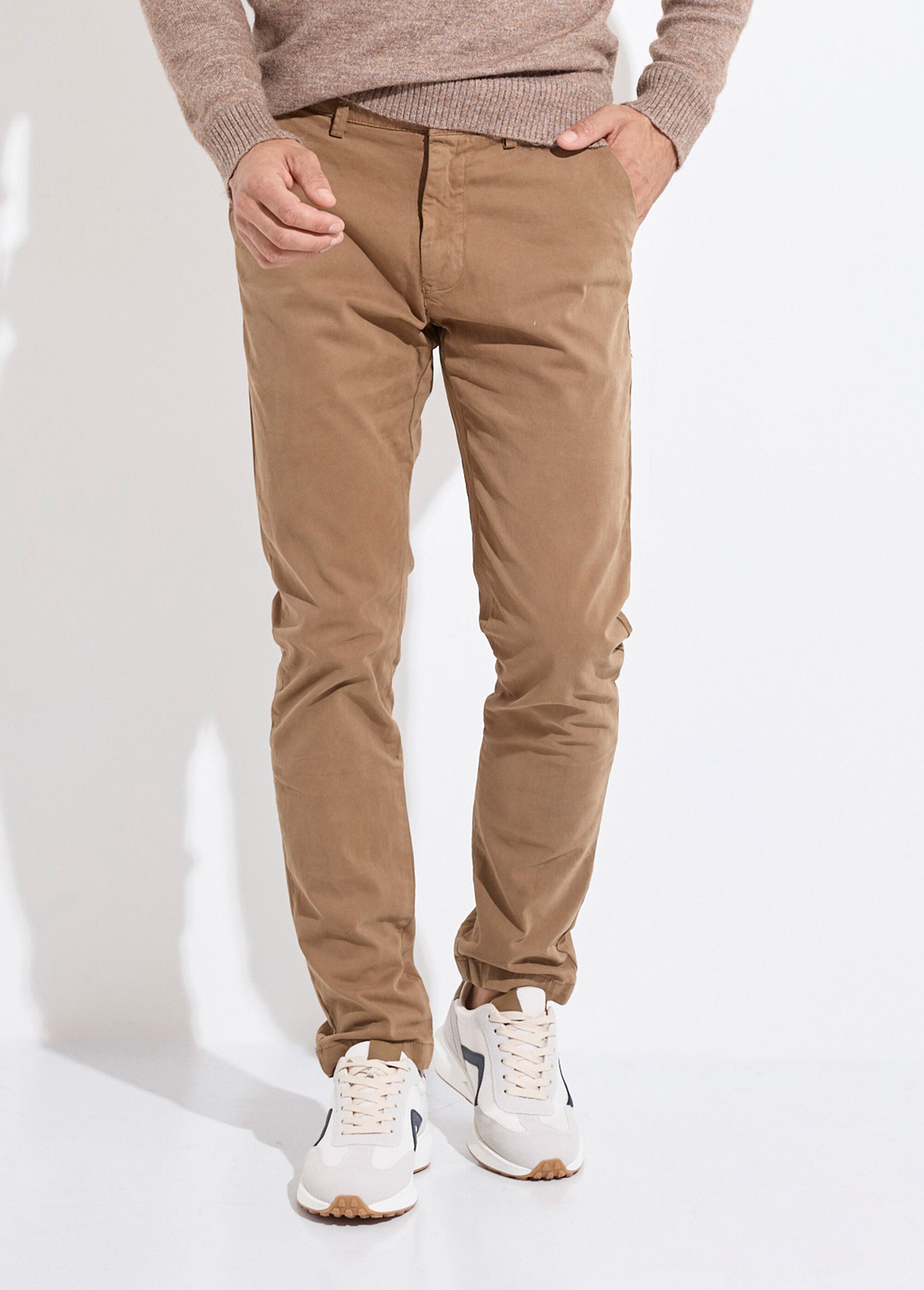 Pantalon chino chic poches italiennes Homme Beige MENK2233 FA1
