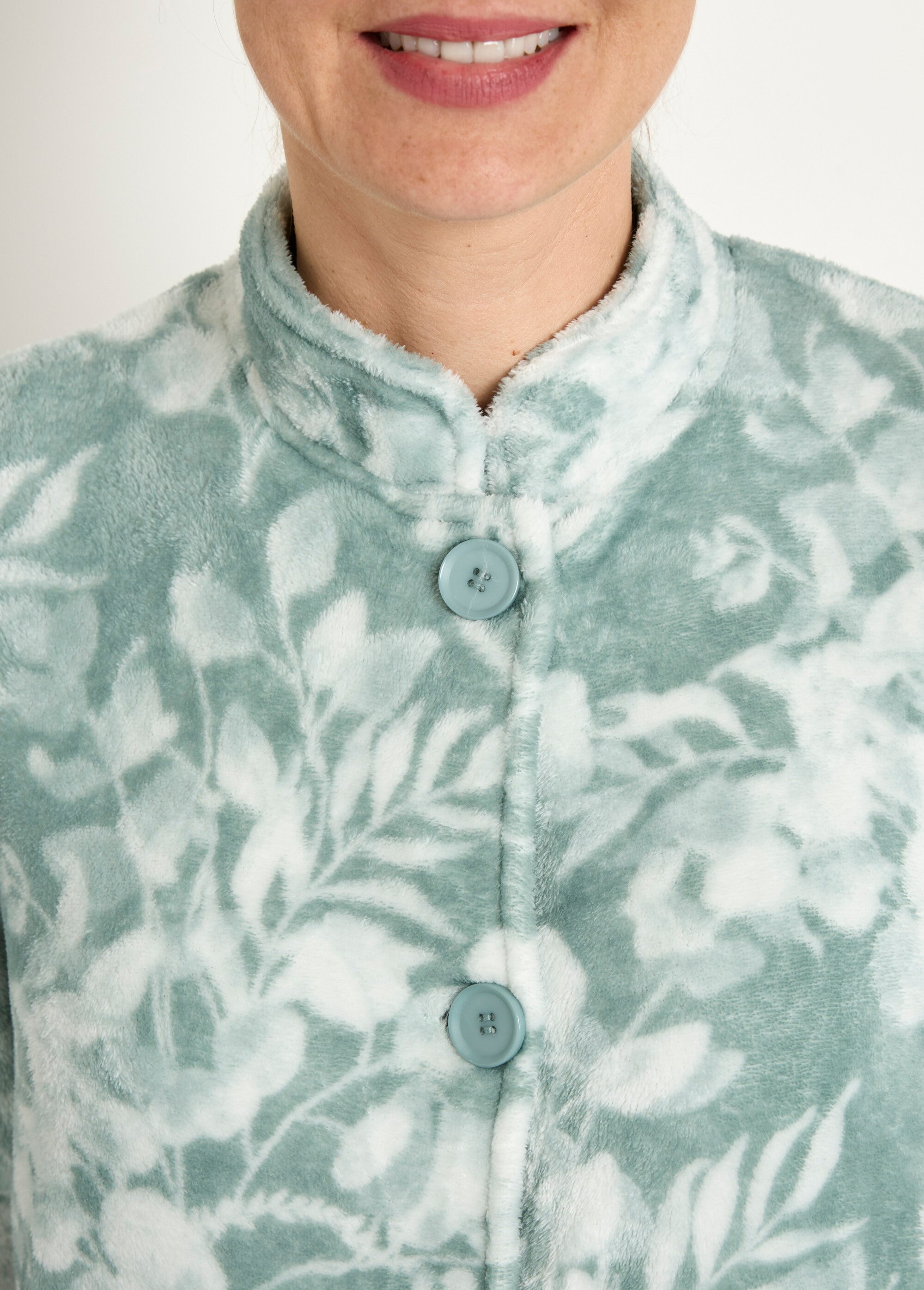 Peignoir polaire imprimé toucher peluche longueur 115 cm