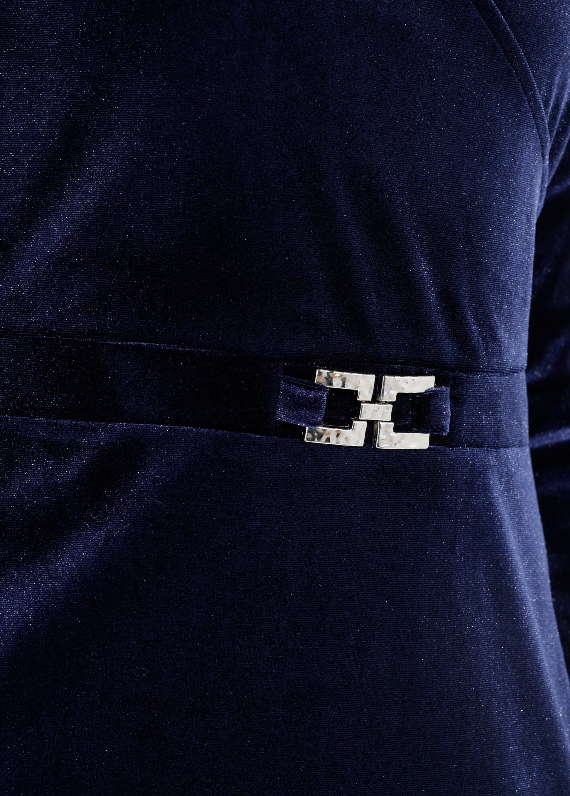 Robe en velours décolleté rond fantaisie Femme Bleu FI-HALMAVELOU DE2