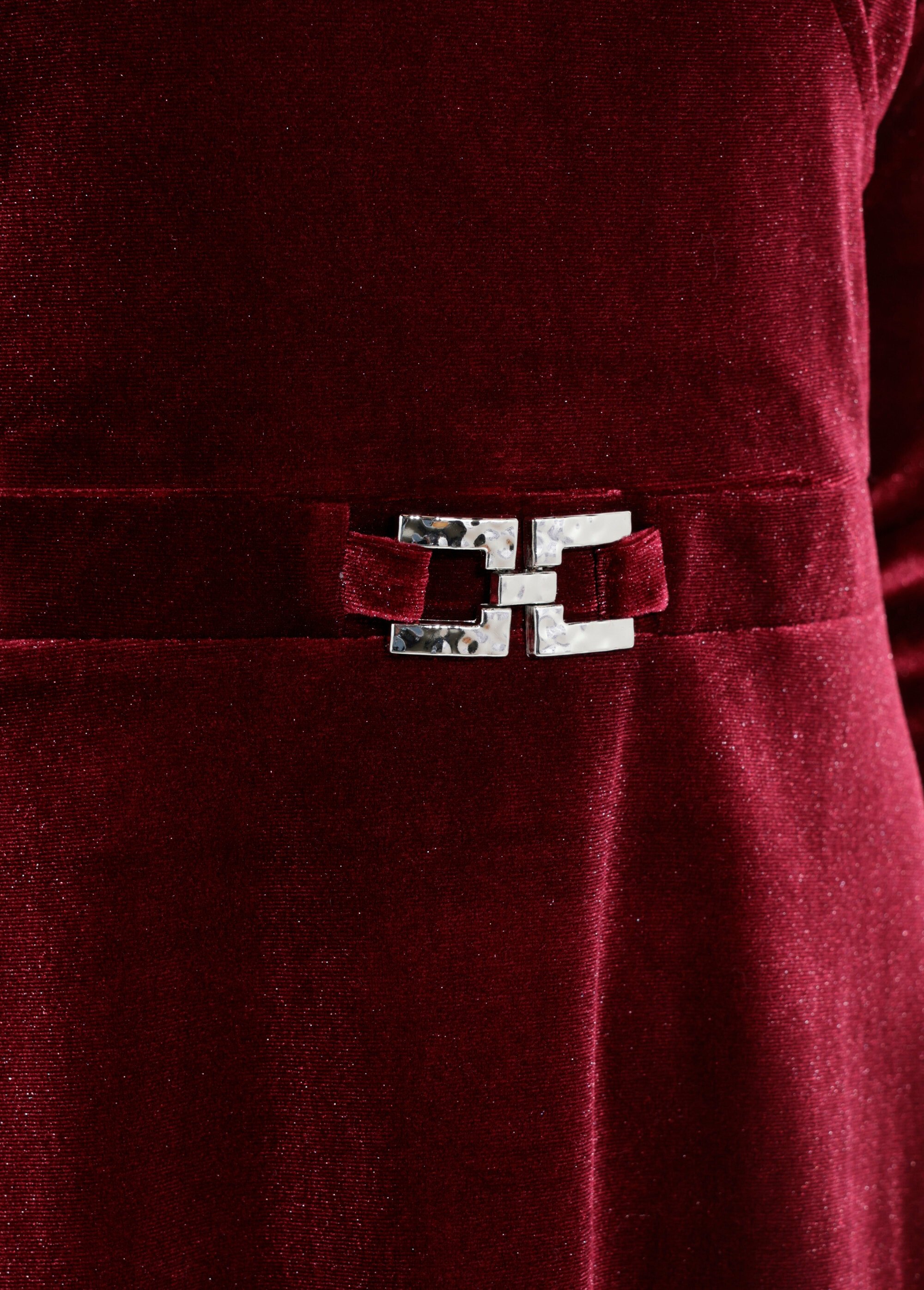 Robe en velours décolleté rond fantaisie Femme Rouge FI-HALMAVELOU DE2