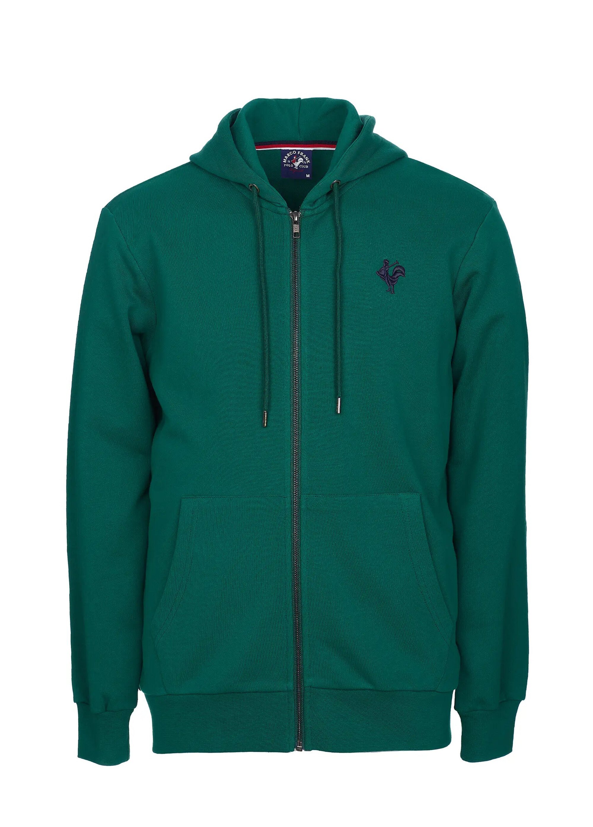 Sweat shirt zippé à capuche, kangourou Vert MFKDUCASSE AP1