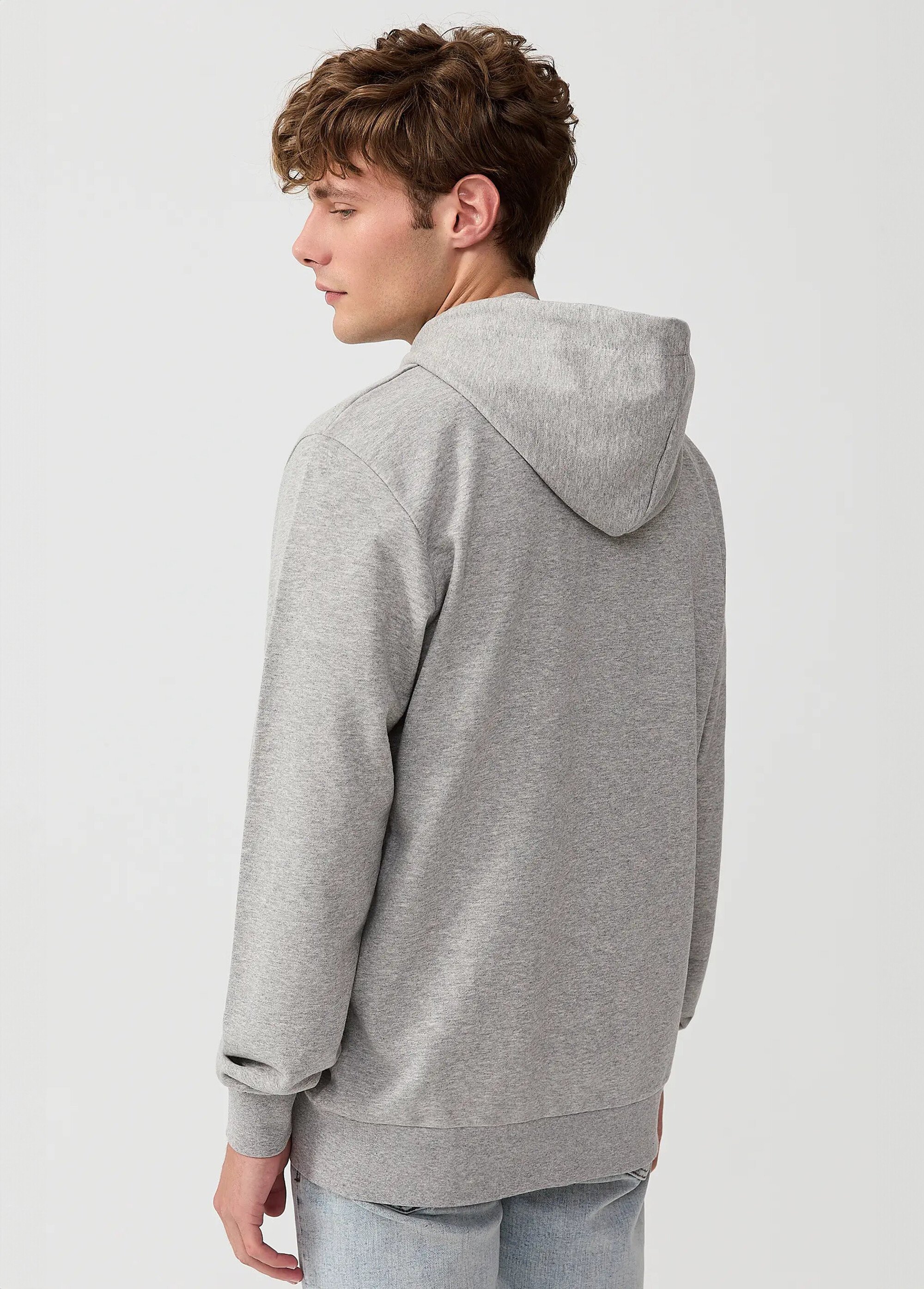 Sweat shirt zippé à capuche, kangourou Gris MFKDUCASSE DO1