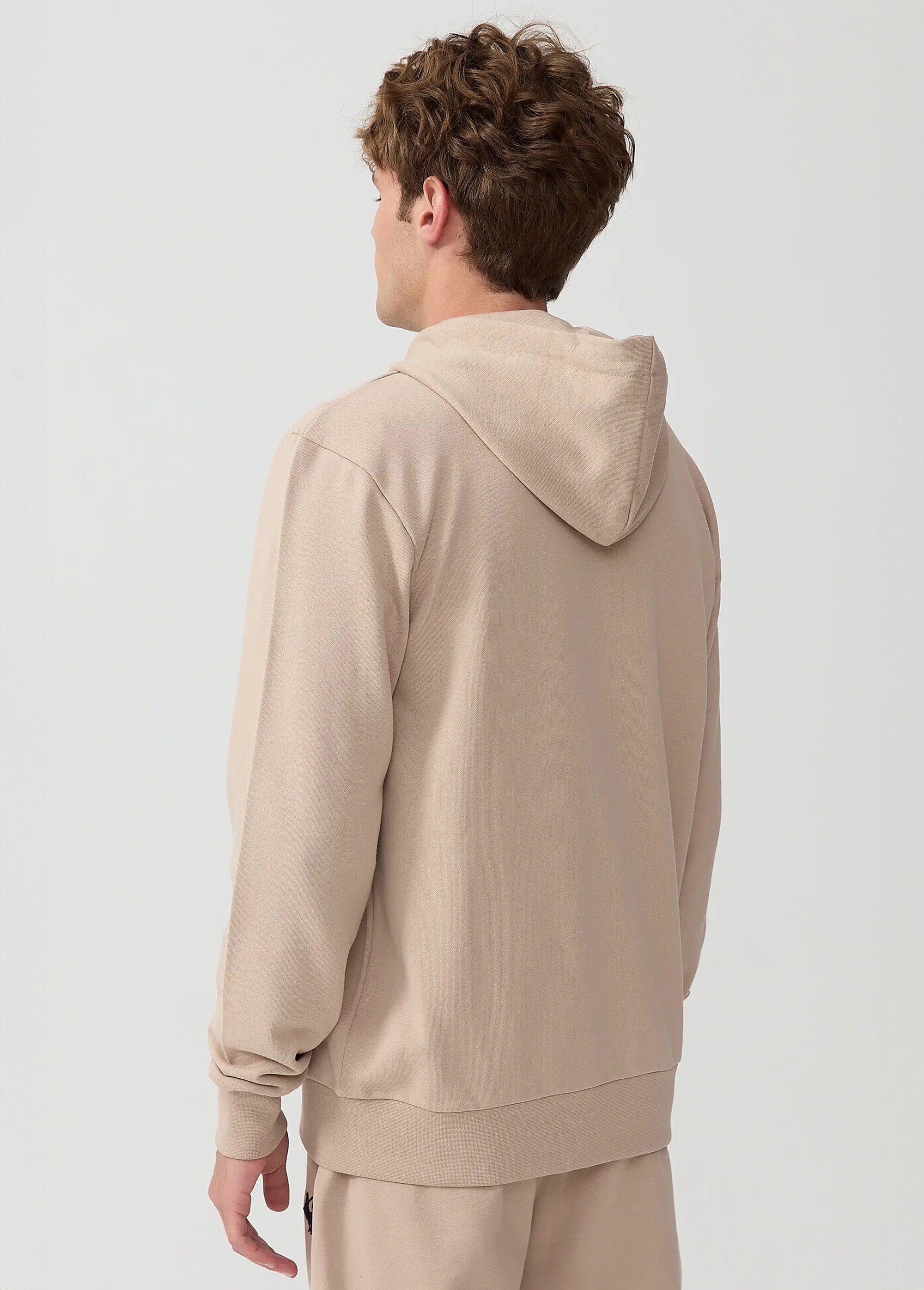 Sweat shirt zippé à capuche, kangourou Beige MFKDUCASSE DO1