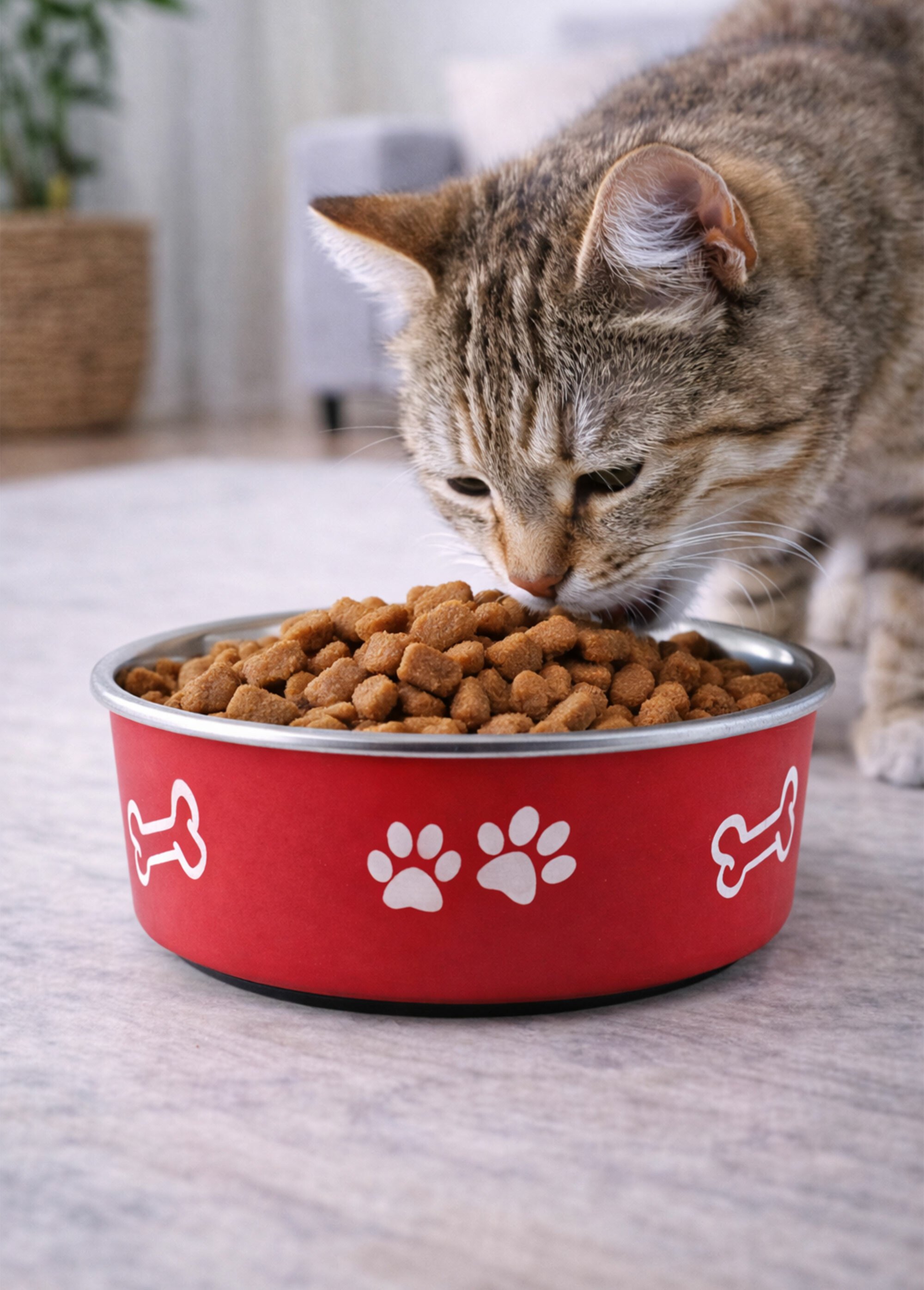 Ecuelle en inox, base caoutchouc ROUGE RIG-00004367EL SI1