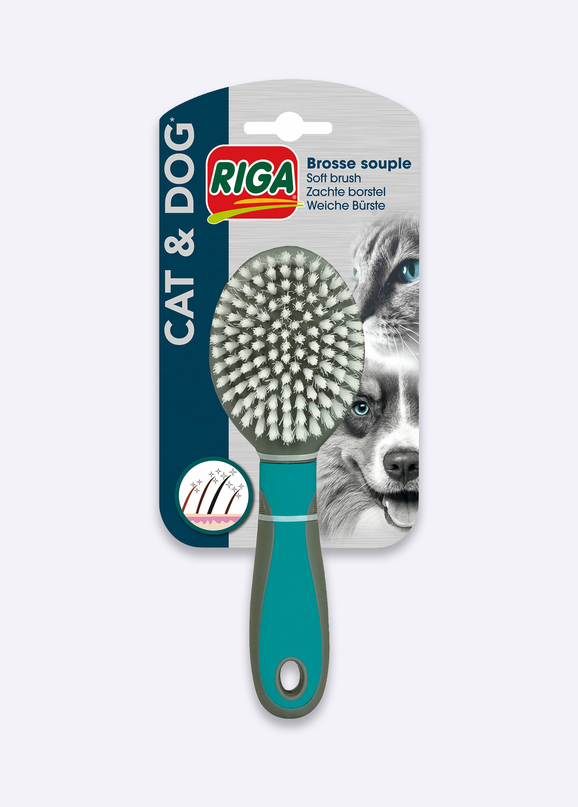 Brosse souple pour chien et chat GRIS RIG-00004814EL FA1