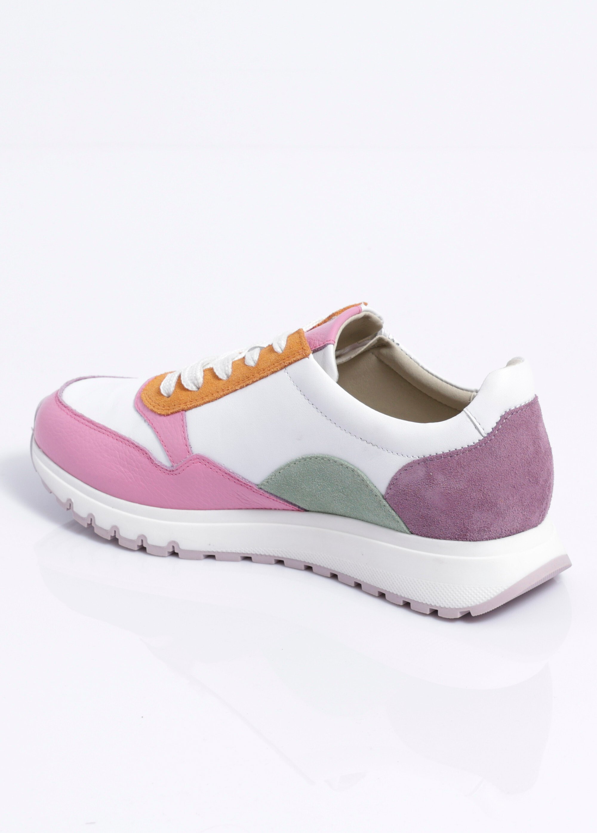 Baskets compensées cuir lacées et zippées Femme Blanc OPALINA DO1