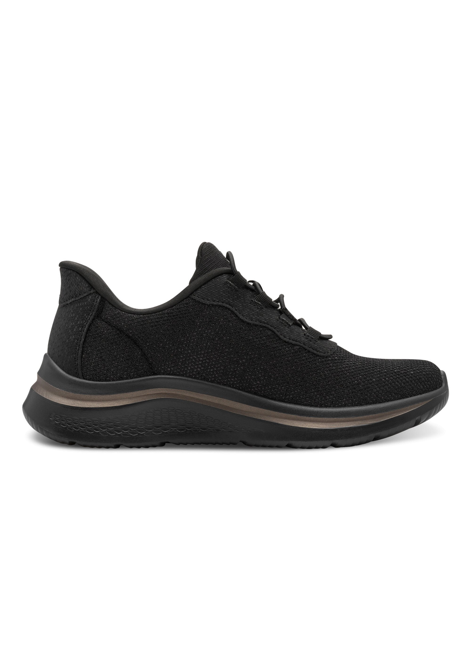 Baskets sportswear en mesh compensées Femme Noir TAM88372645 DR1
