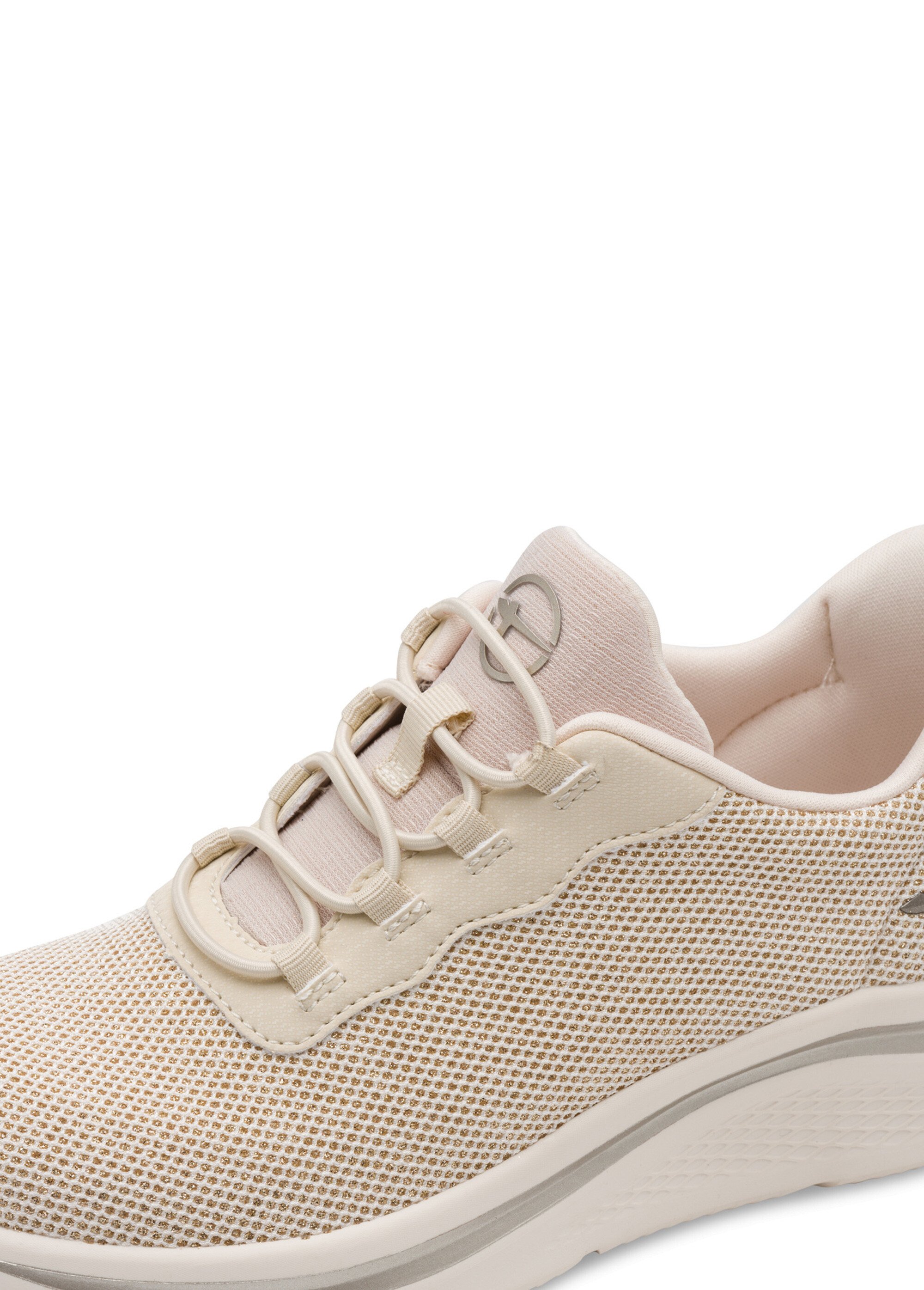 Baskets sportswear en mesh compensées Femme Beige TAM88372645 DE1