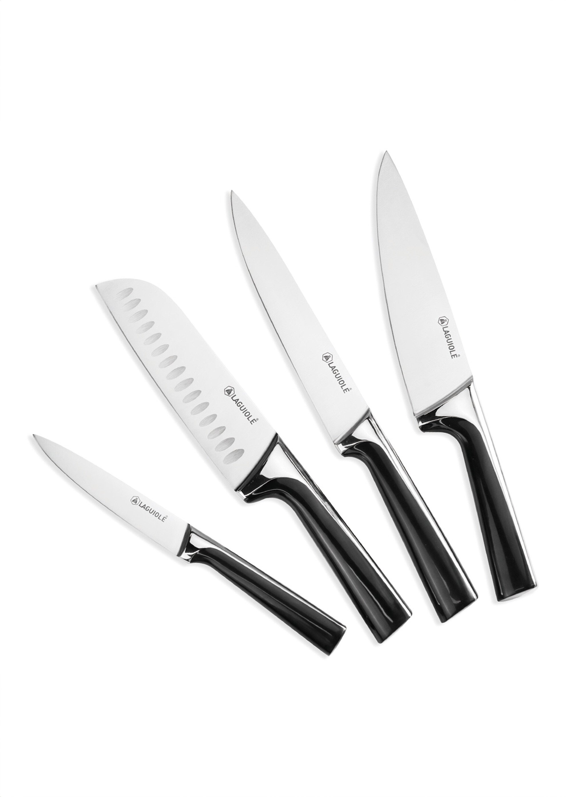 Bloc hévéa 4 couteaux lame acier ScintiBois Noir 9171211 FA2