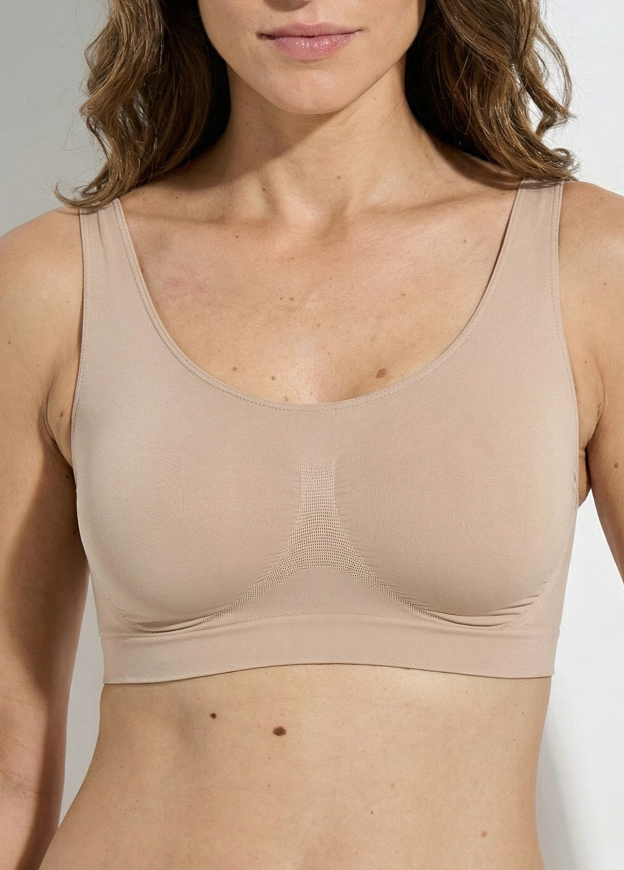 Brassière extensible sans coutures devant Femme Beige VADUZ DE1