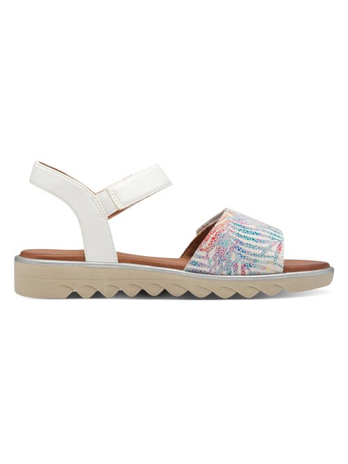 Sandales confortables semelle compensée Femme Blanc JAN82827544 DR1