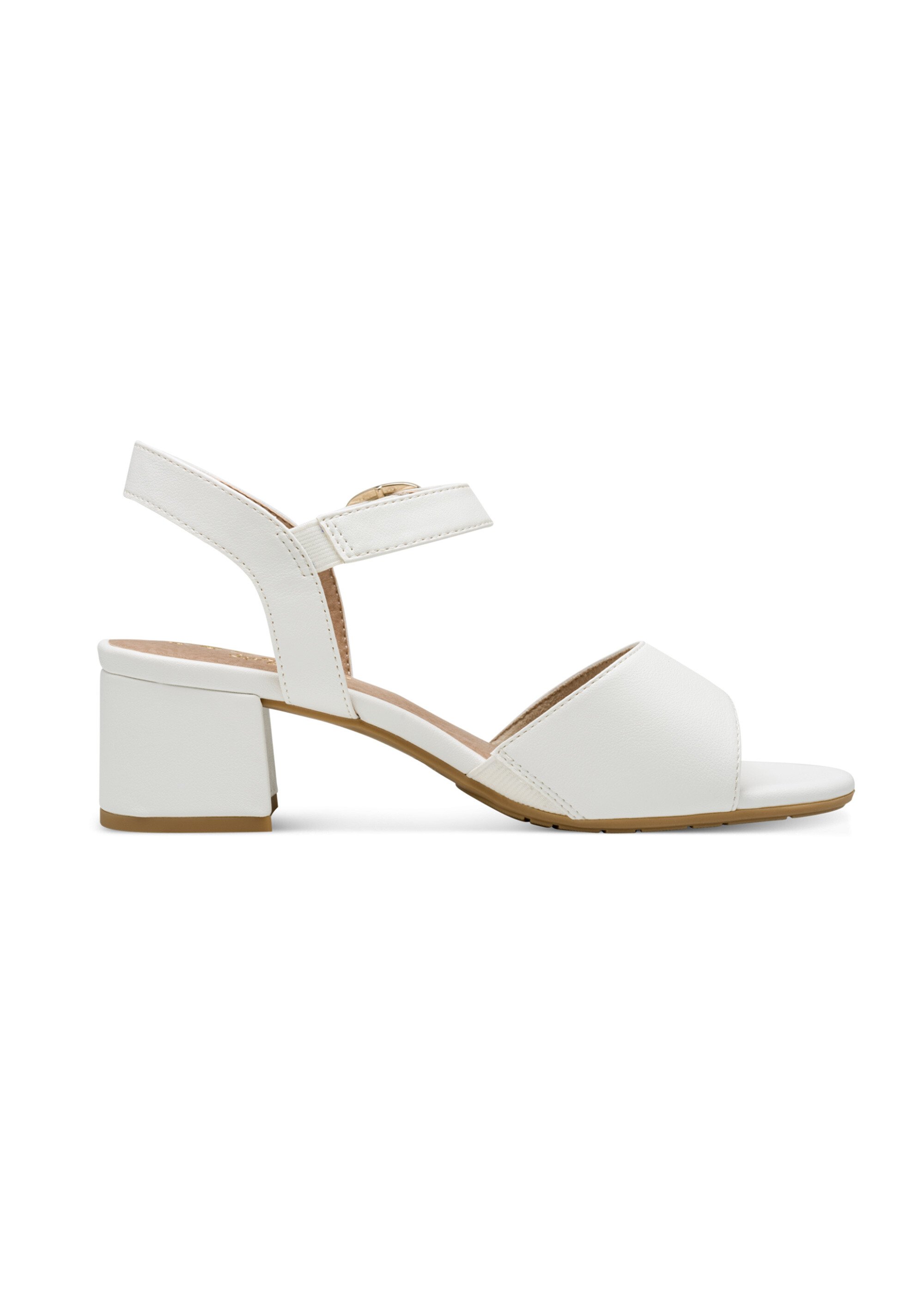 Sandales chic avec bride et talon recouvert Femme Blanc JAN82837744 DR1
