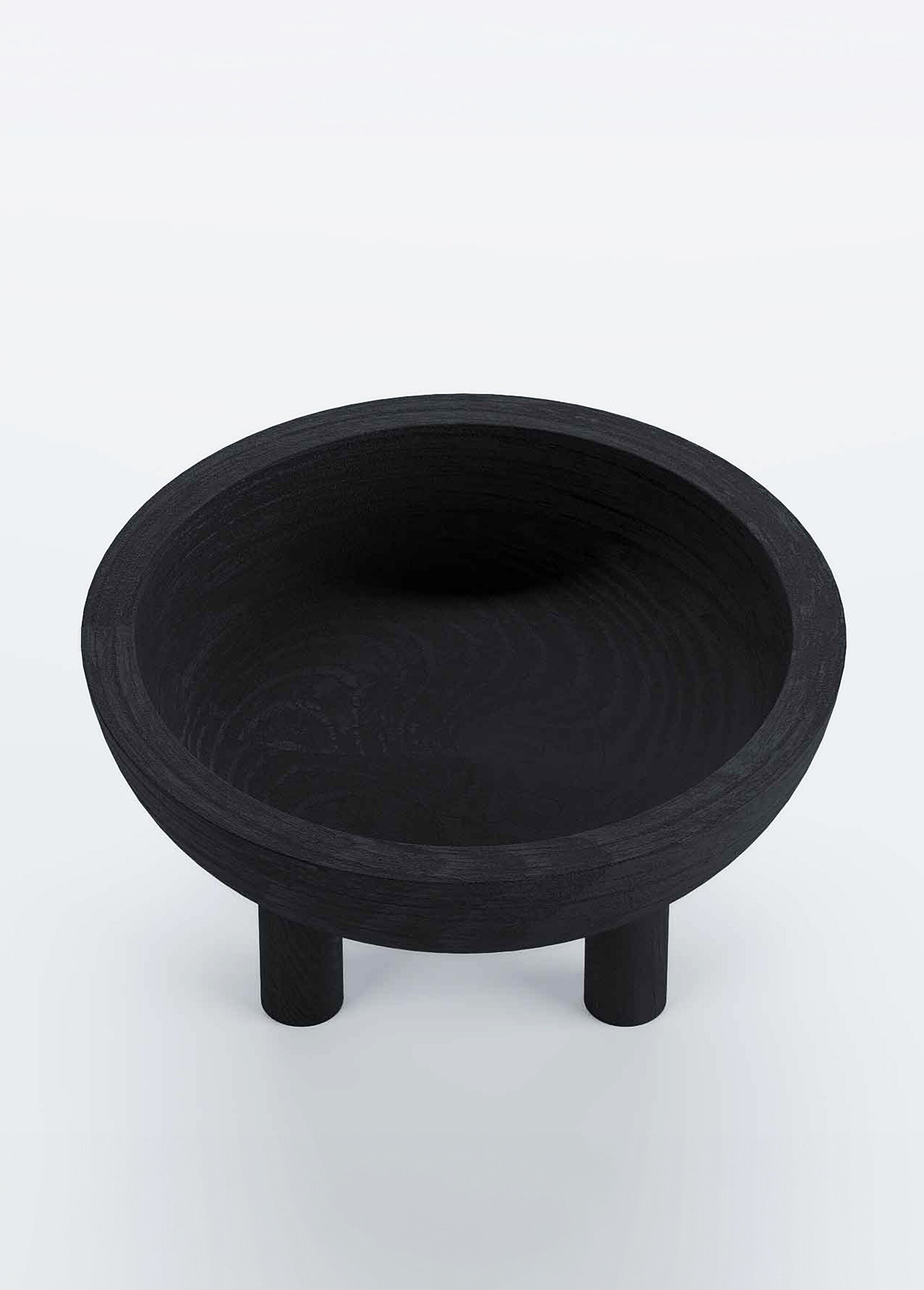 Coupe design sculptée, bois de paulownia Noir POT-MONTMARTRE DE1