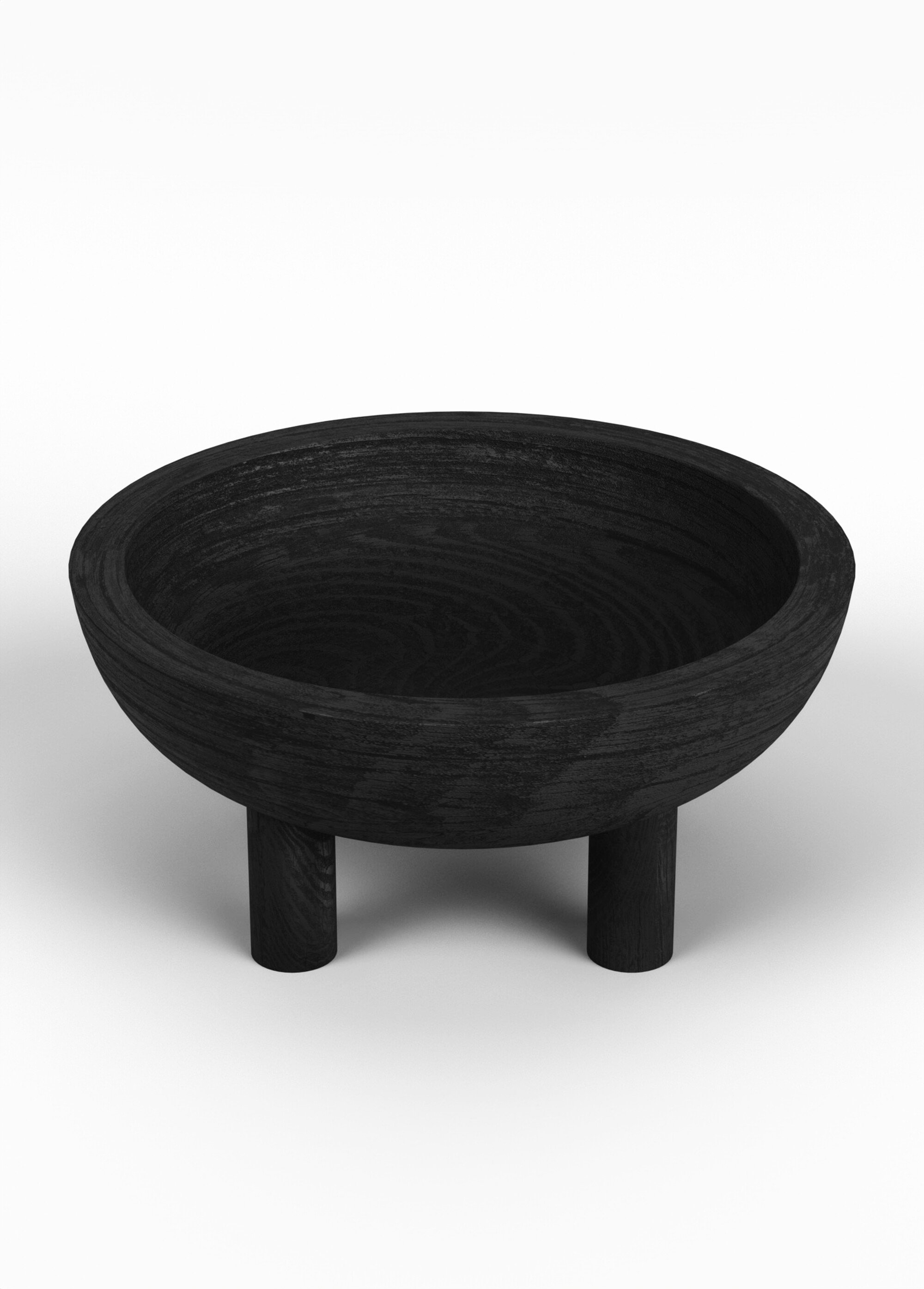 Coupe design sculptée, bois de paulownia Noir POT-MONTMARTRE FA1