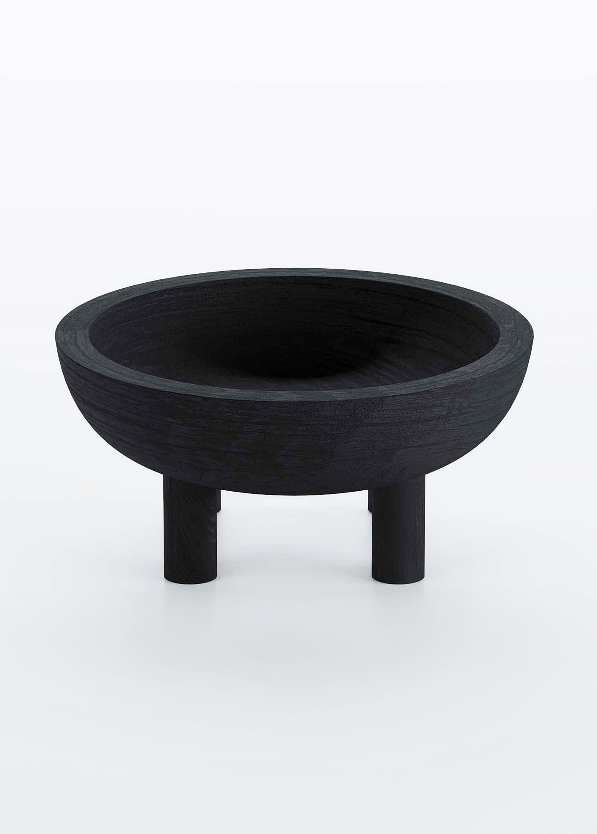 Coupe design sculptée, bois de paulownia Noir POT-MONTMARTRE FA2