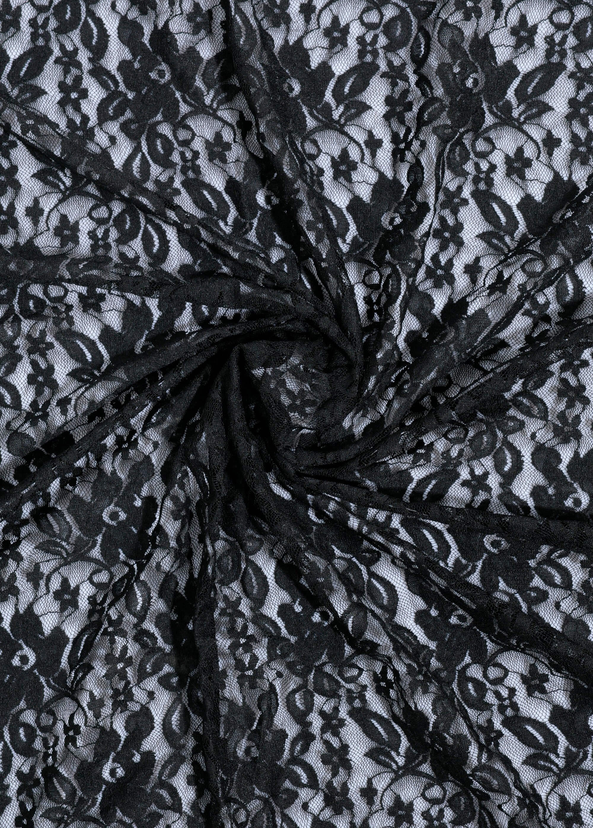 Coupon tissu broderie fleurs et tulle 4N