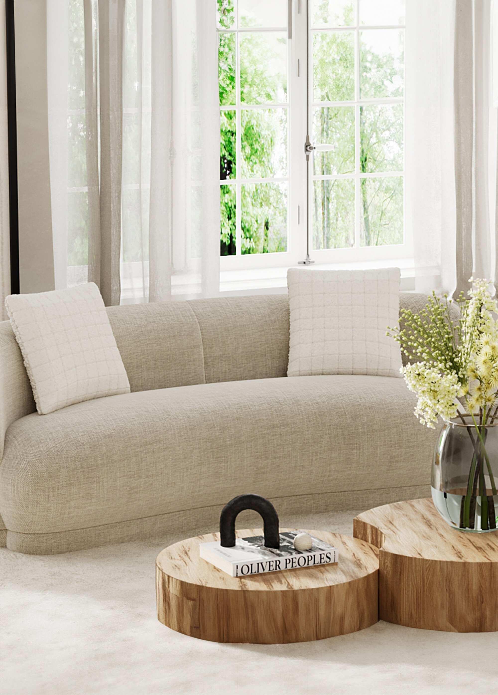 Coussin douceur, effet fourrure Blanc POT-ISTANBUL SF1