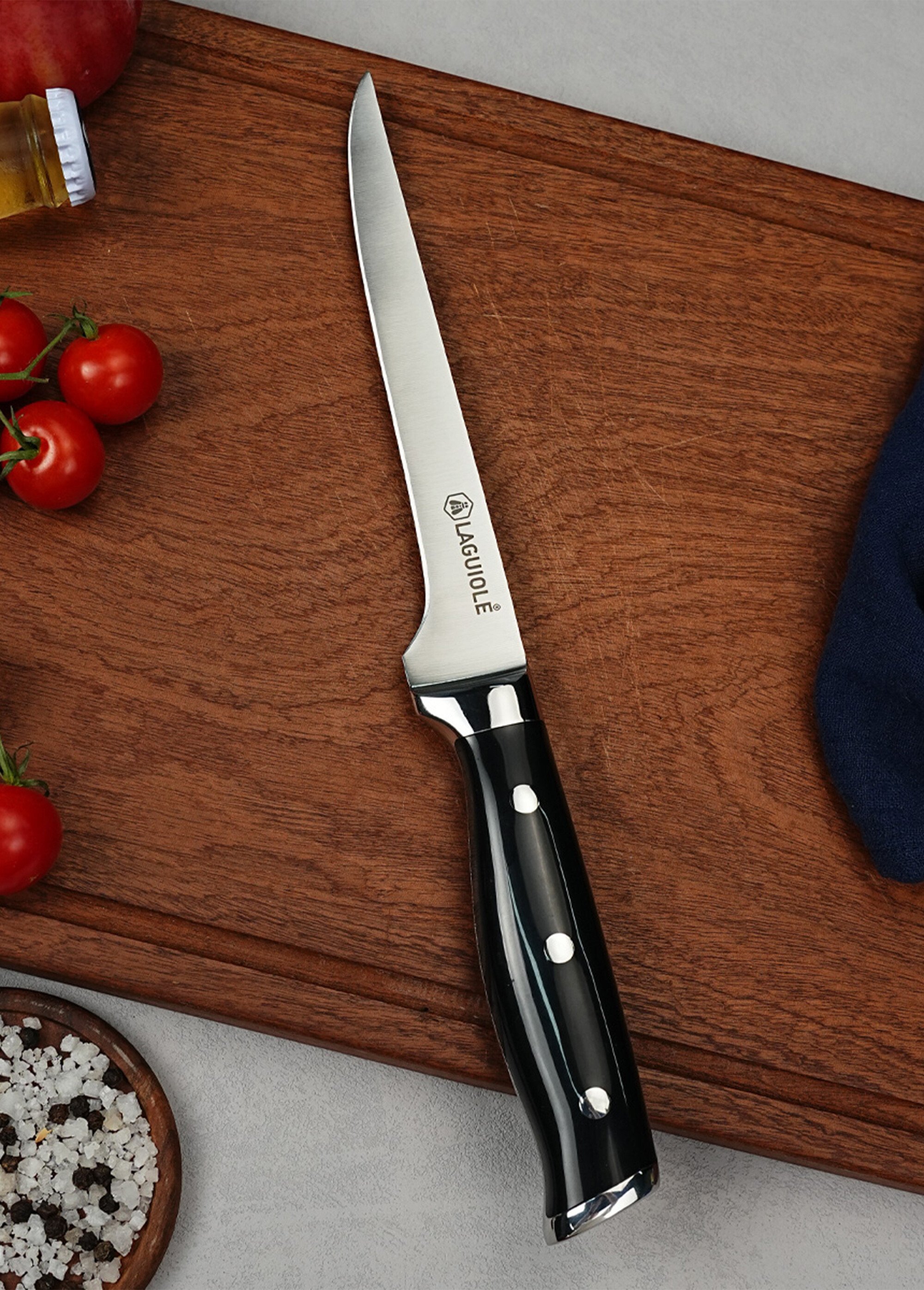 Couteau à désosser lame forgée, Essentials Noir 9170615 SI1