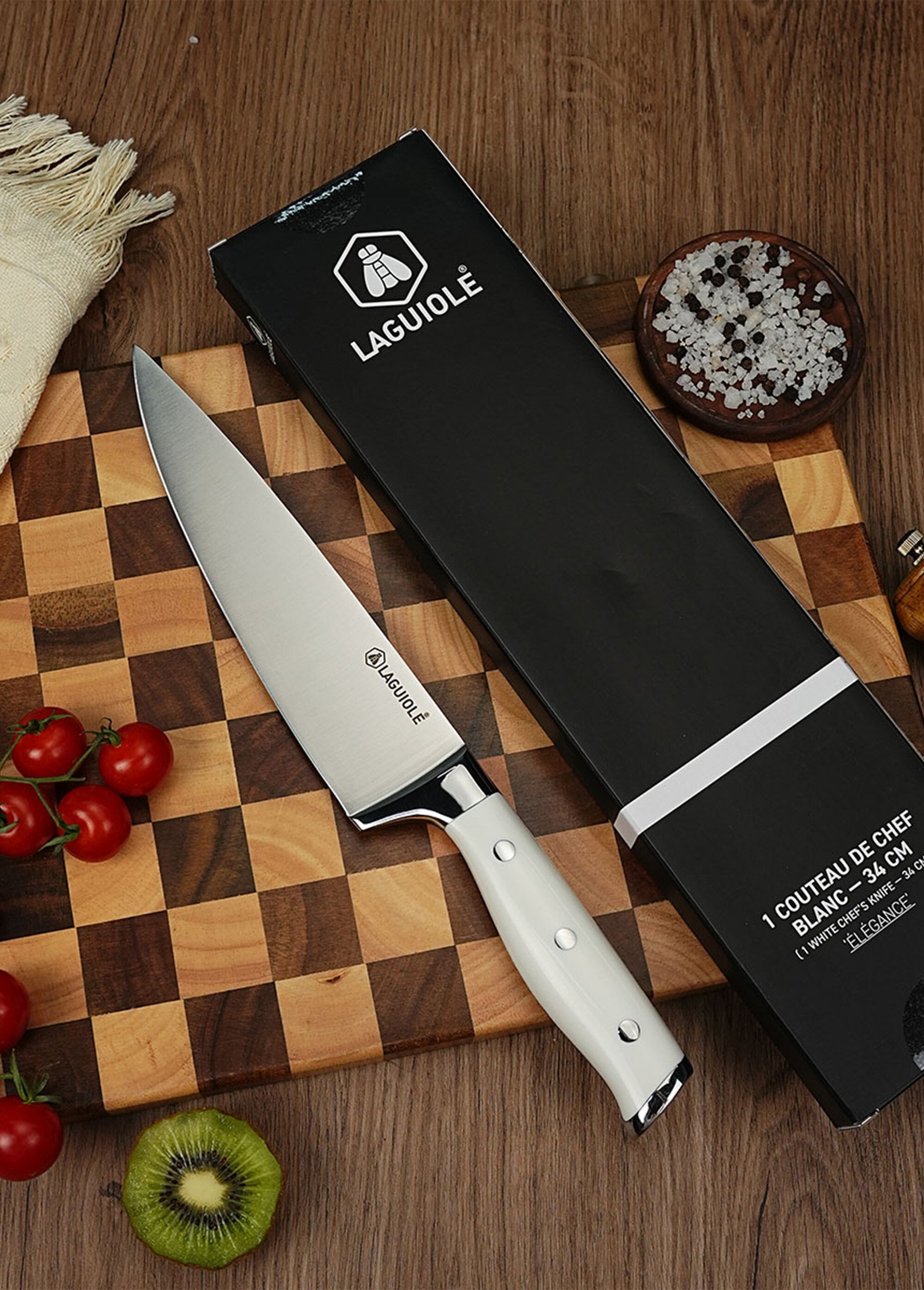 Couteau de chef lame forgée, Elégance Blanc 9171940 SI1