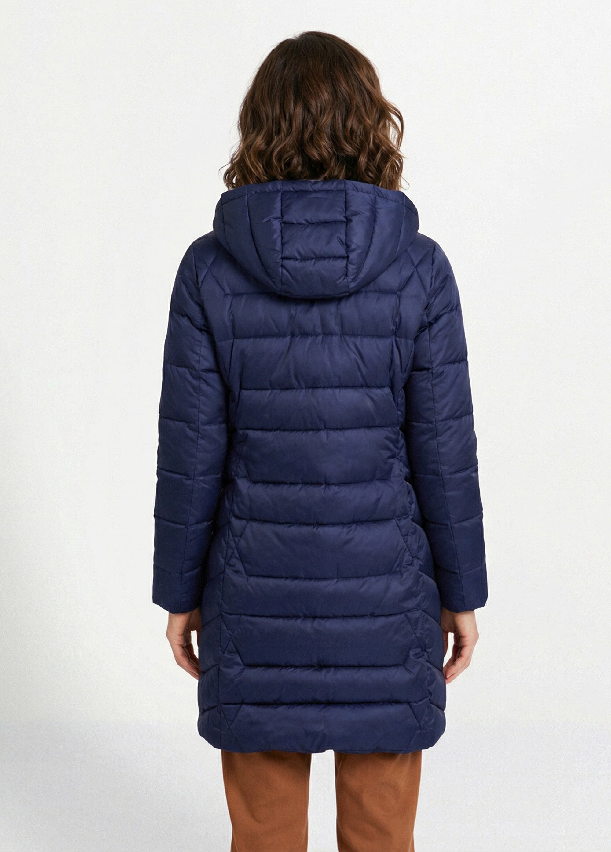 Doudoune longue matelassée à capuche Femme Bleu TIGNAC DO1