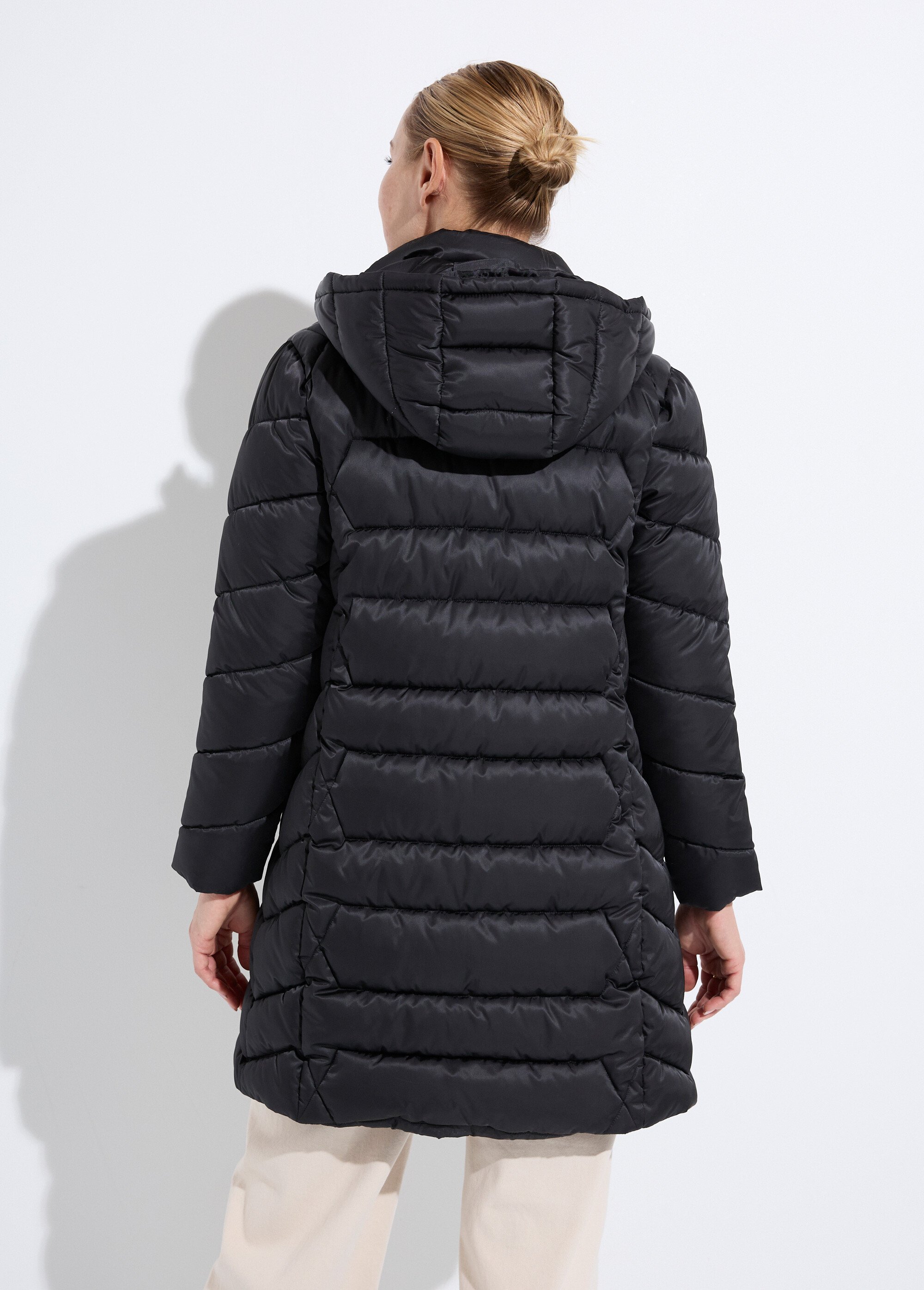 Doudoune longue matelassée à capuche Femme Noir TIGNAC DO1