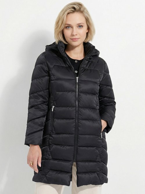 Doudoune longue matelassée à capuche Femme Noir TIGNAC FA1