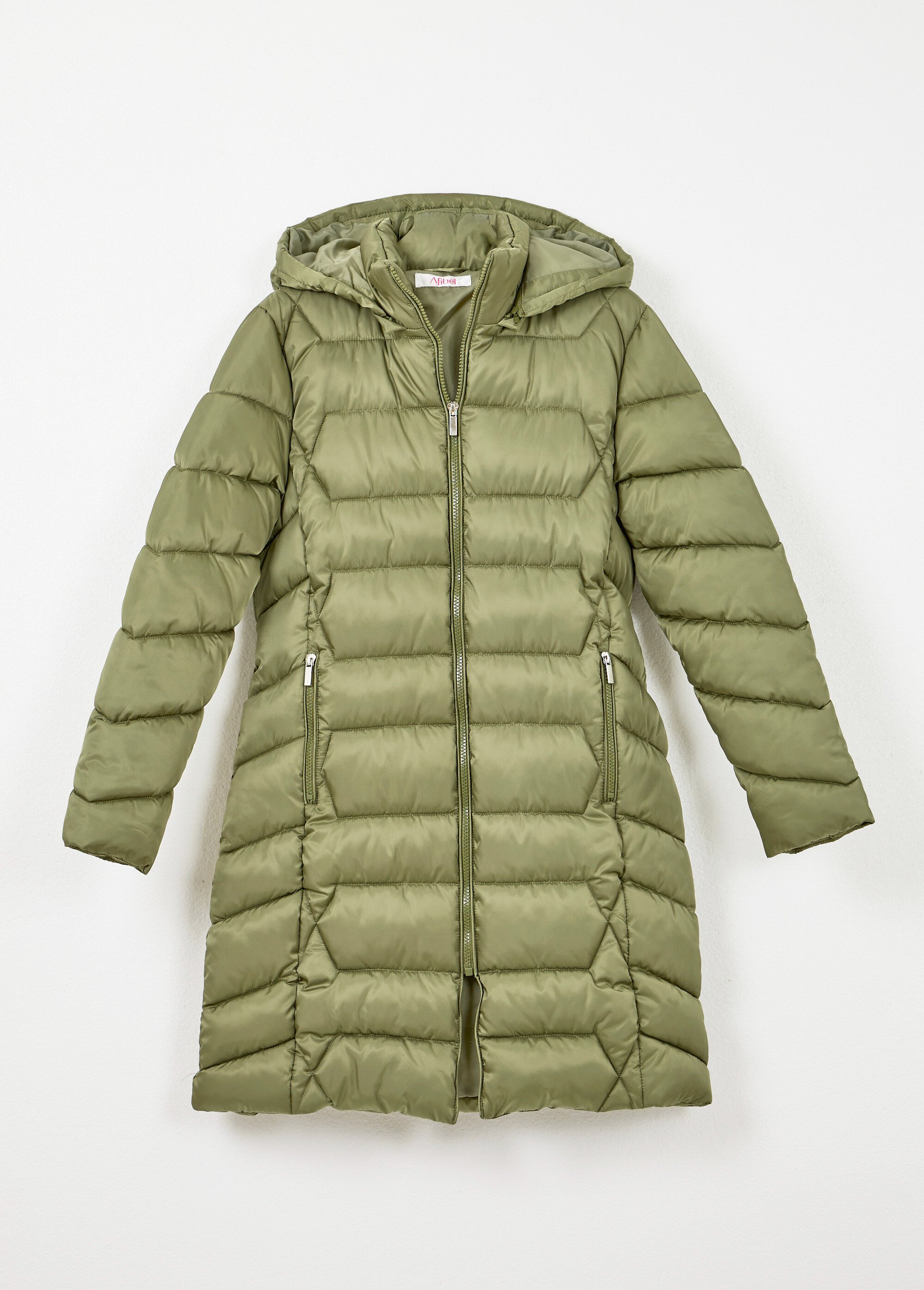 Doudoune longue matelassée à capuche Femme Vert TIGNAC AP1