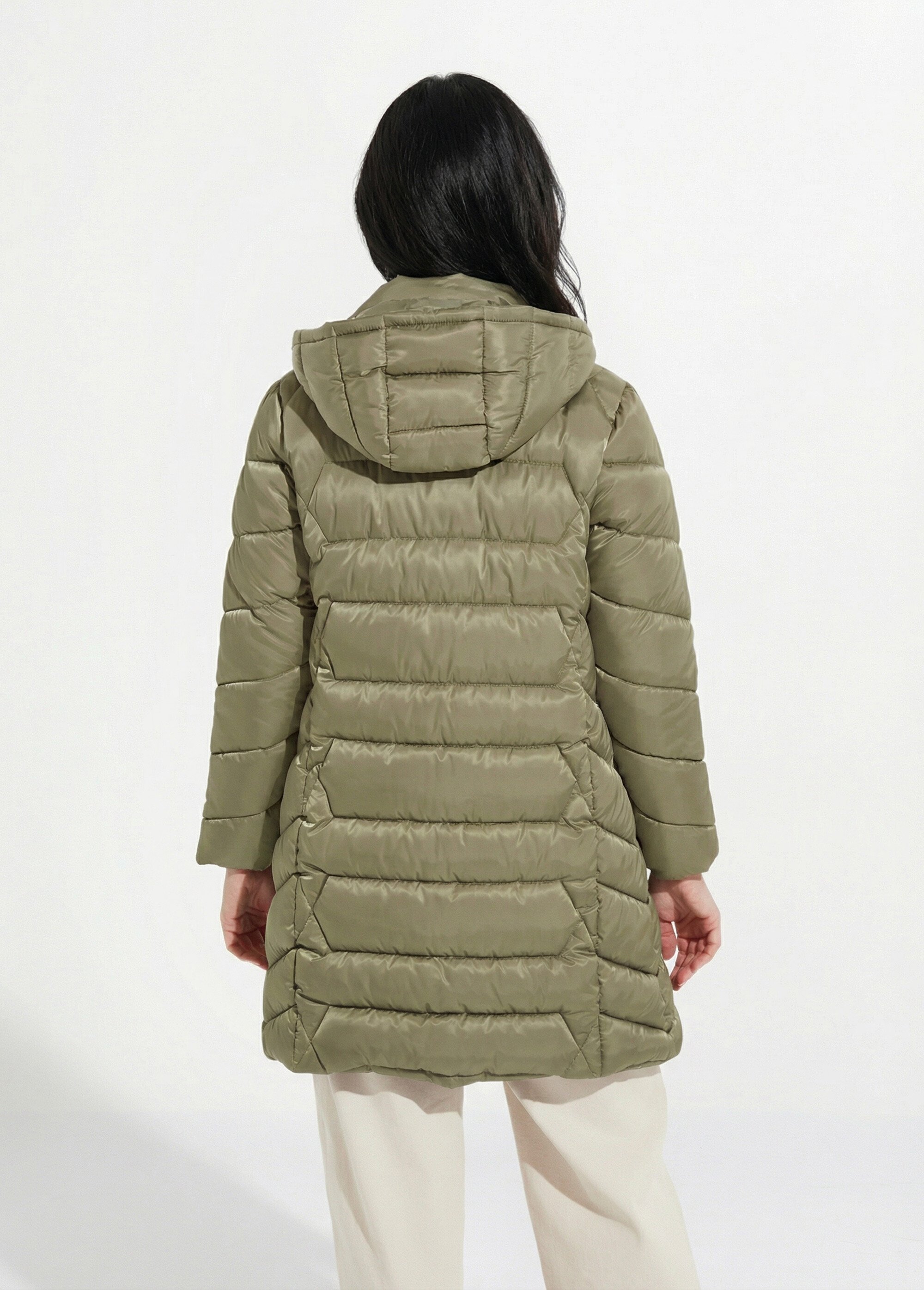 Doudoune longue matelassée à capuche Femme Vert TIGNAC DO1