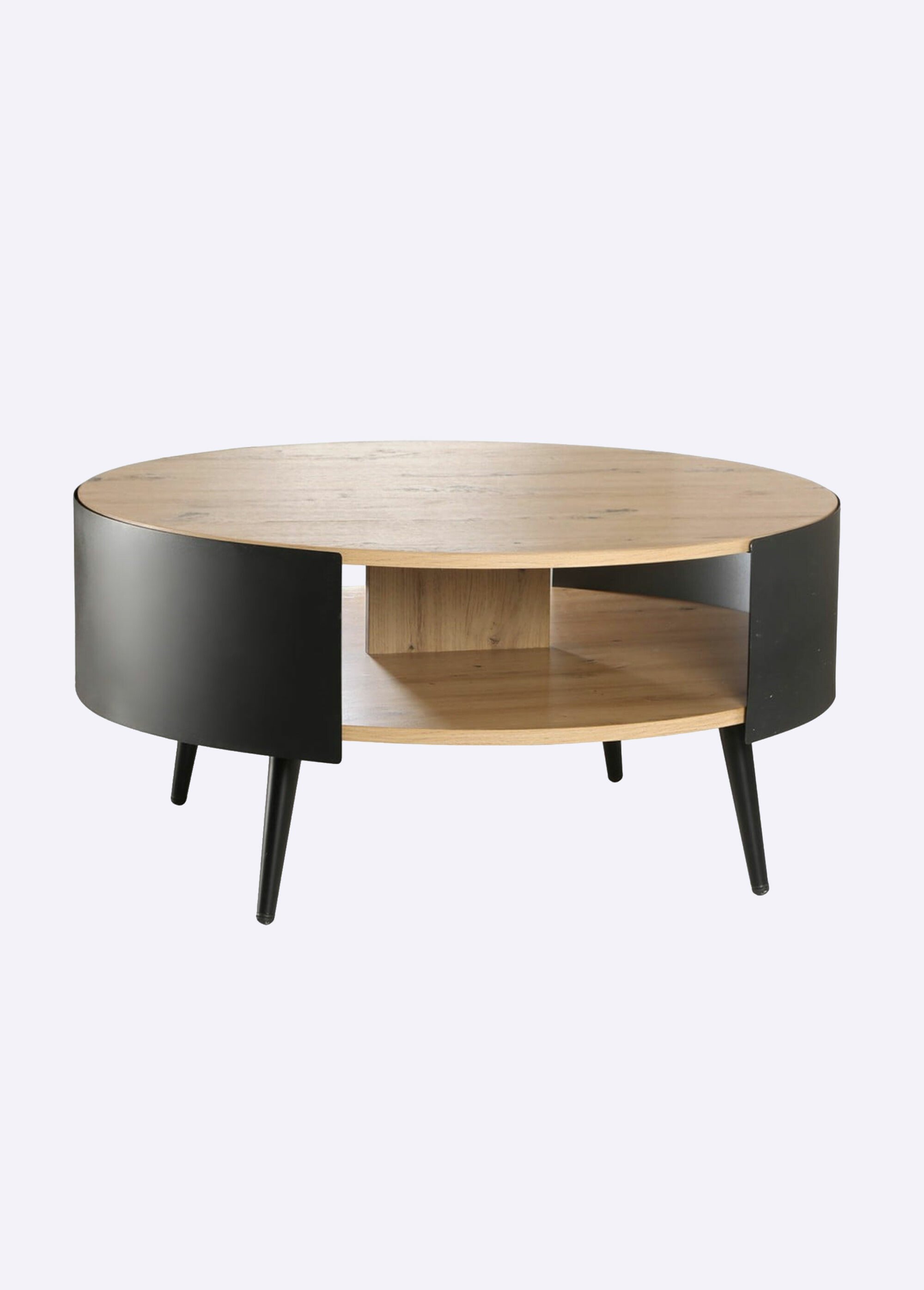 EKLO Table basse ronde flancs métal