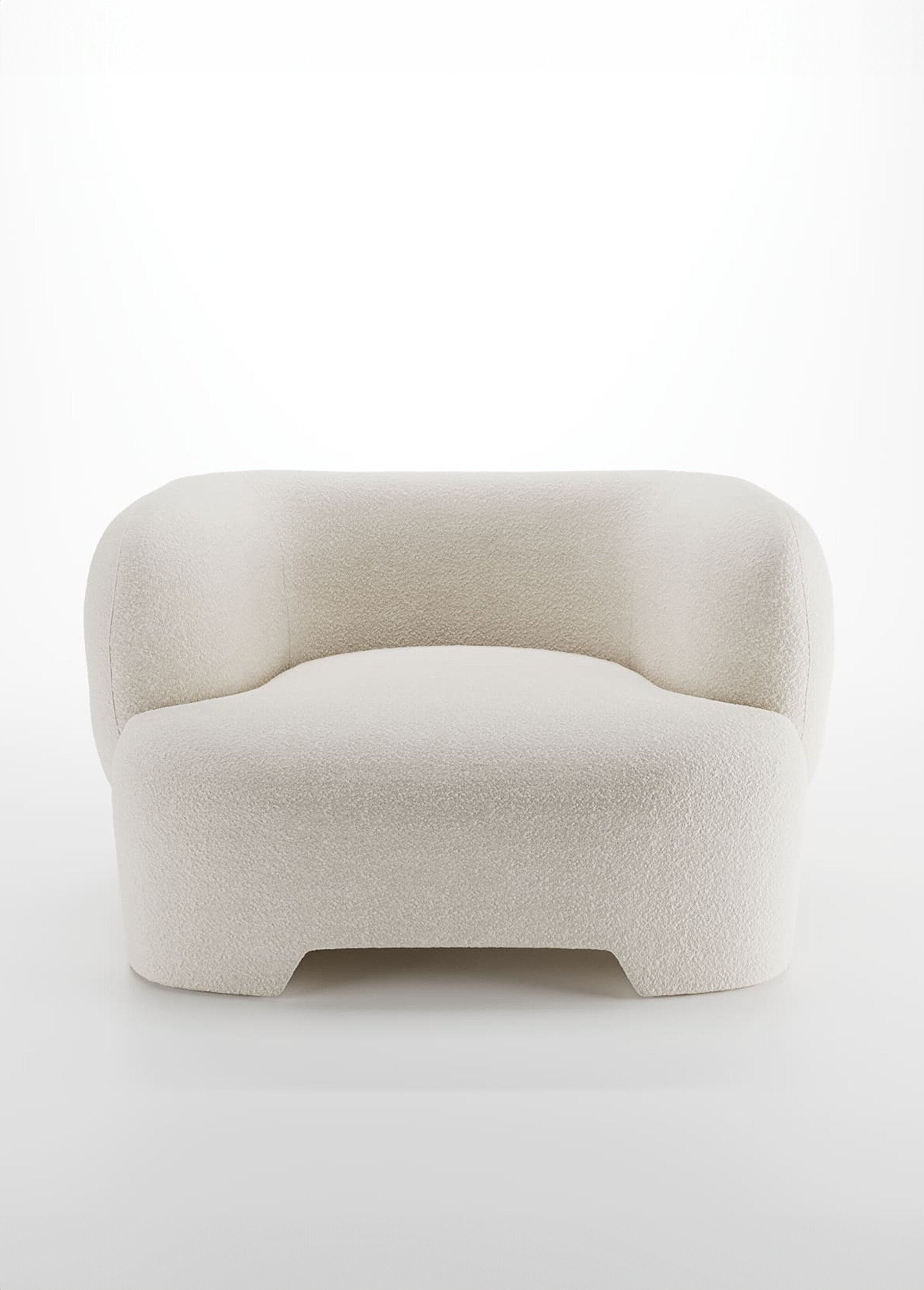 Fauteuil large en maille bouclée BLANC POT-ALBANO DE1