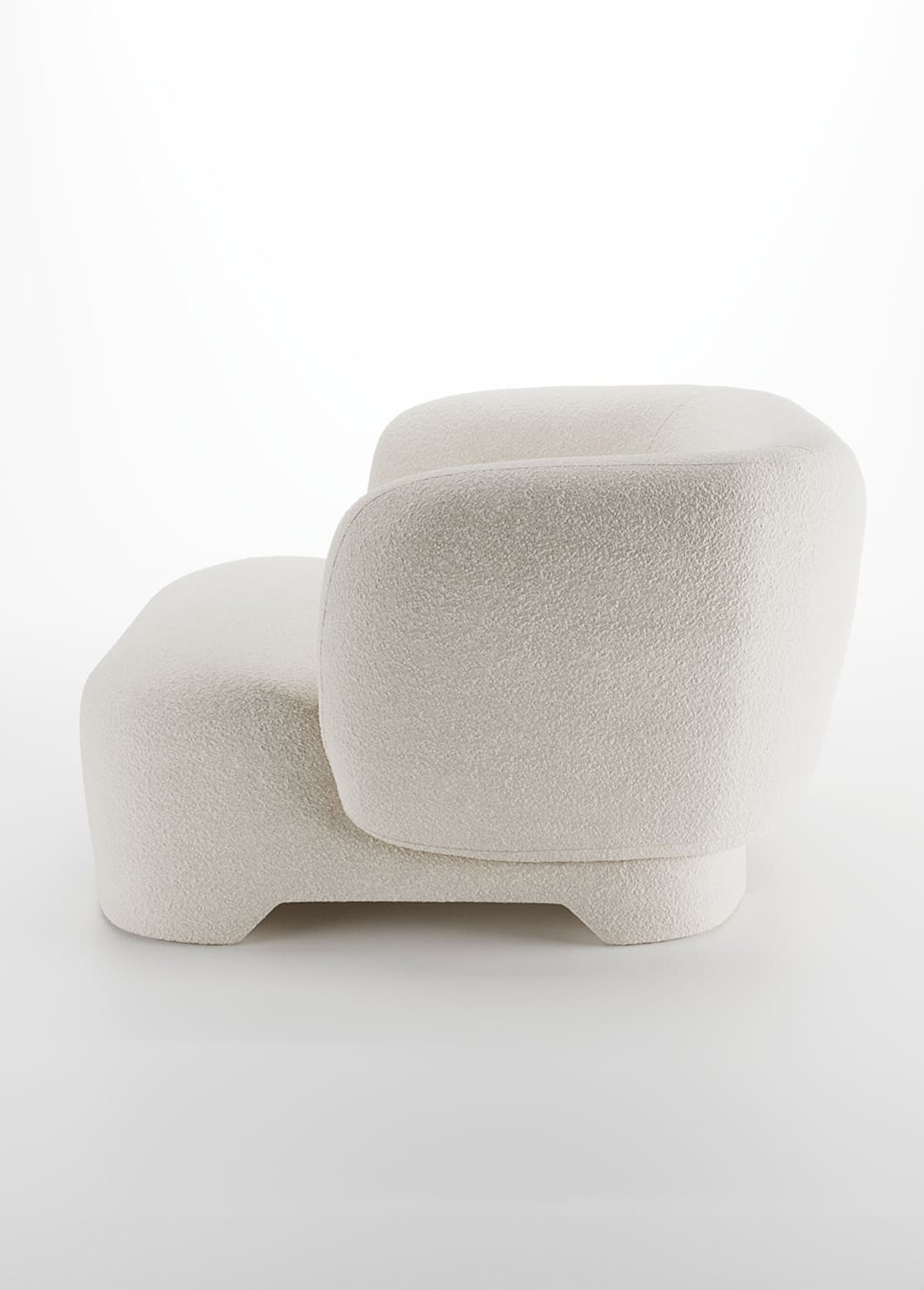 Fauteuil large en maille bouclée BLANC POT-ALBANO GA1