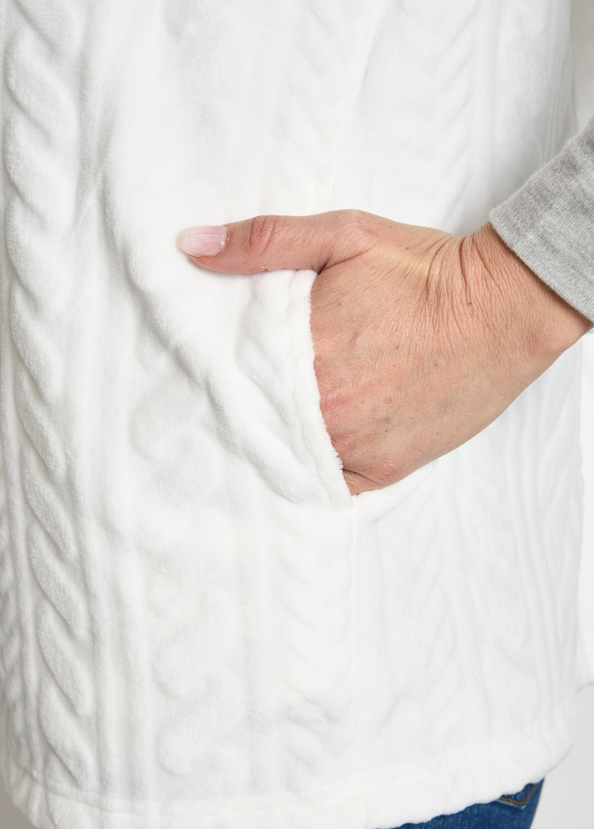 Gilet sans manches zippé polaire toucher peluche Femme Blanc SANTIANO DE2