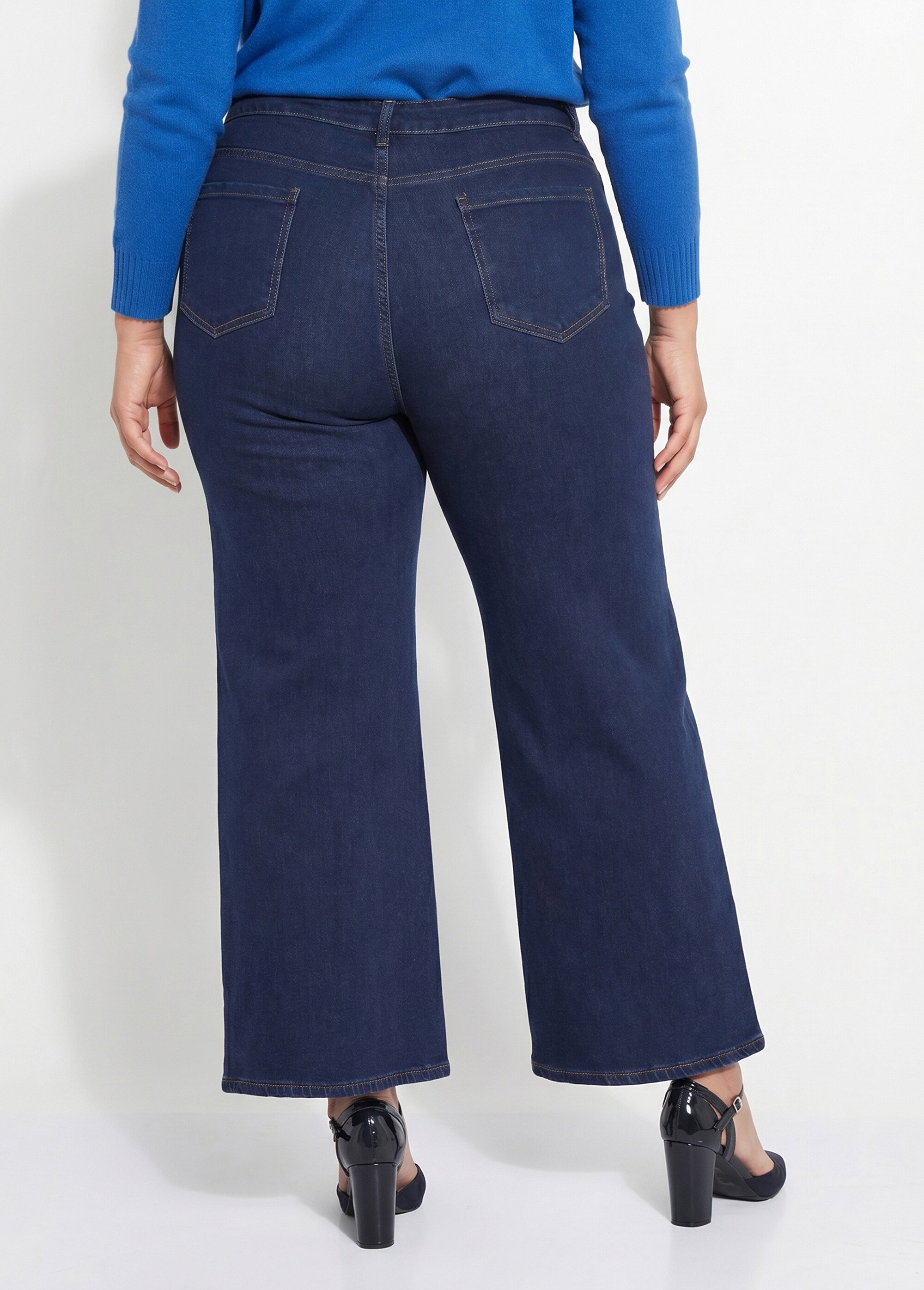Jean 5 poches extensible coupe large Femme Grande Taille Bleu CHY-1326A DO1