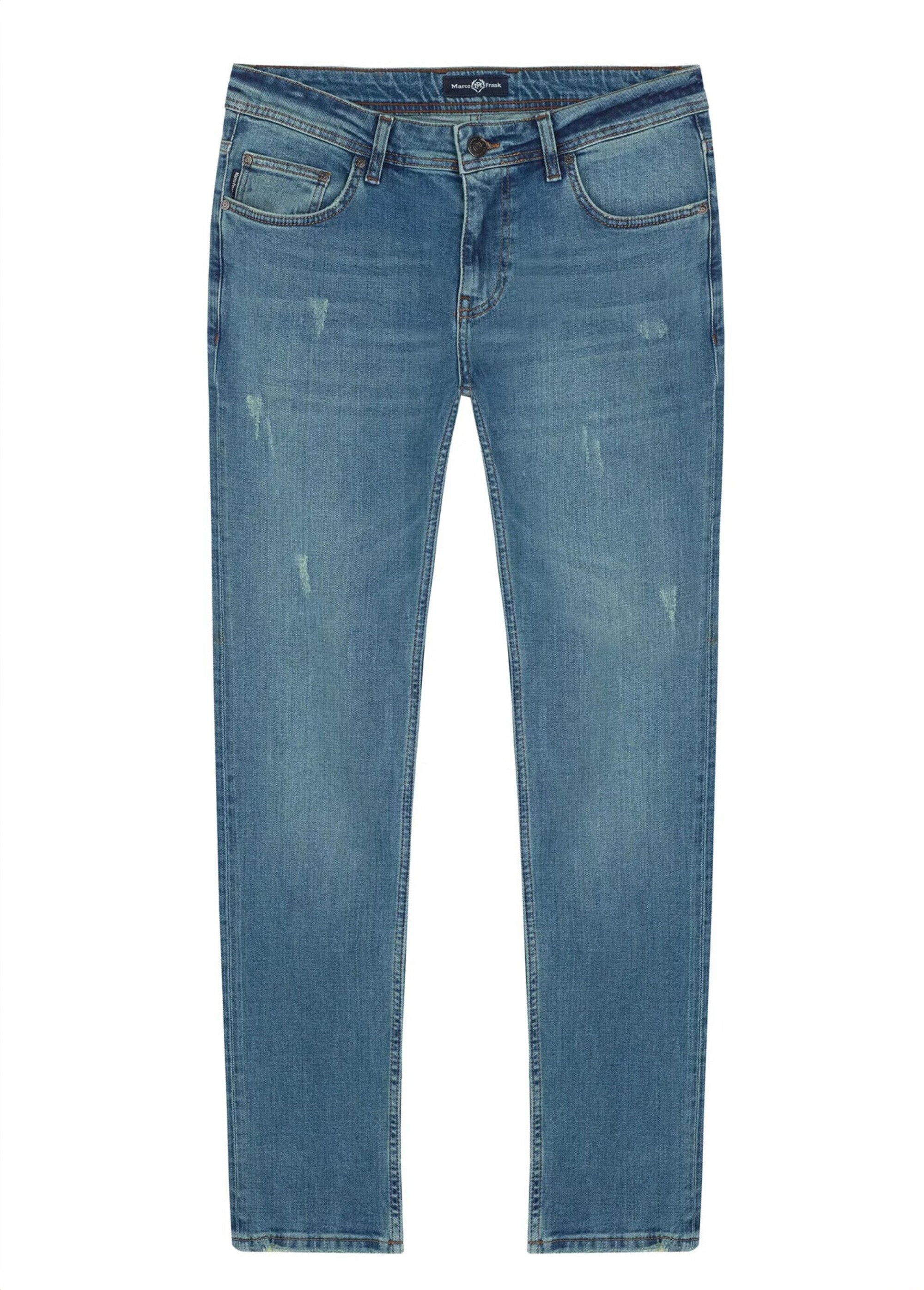 Jean 5 poches regular détails déchirés Homme Bleu MFKKALMAN AP1