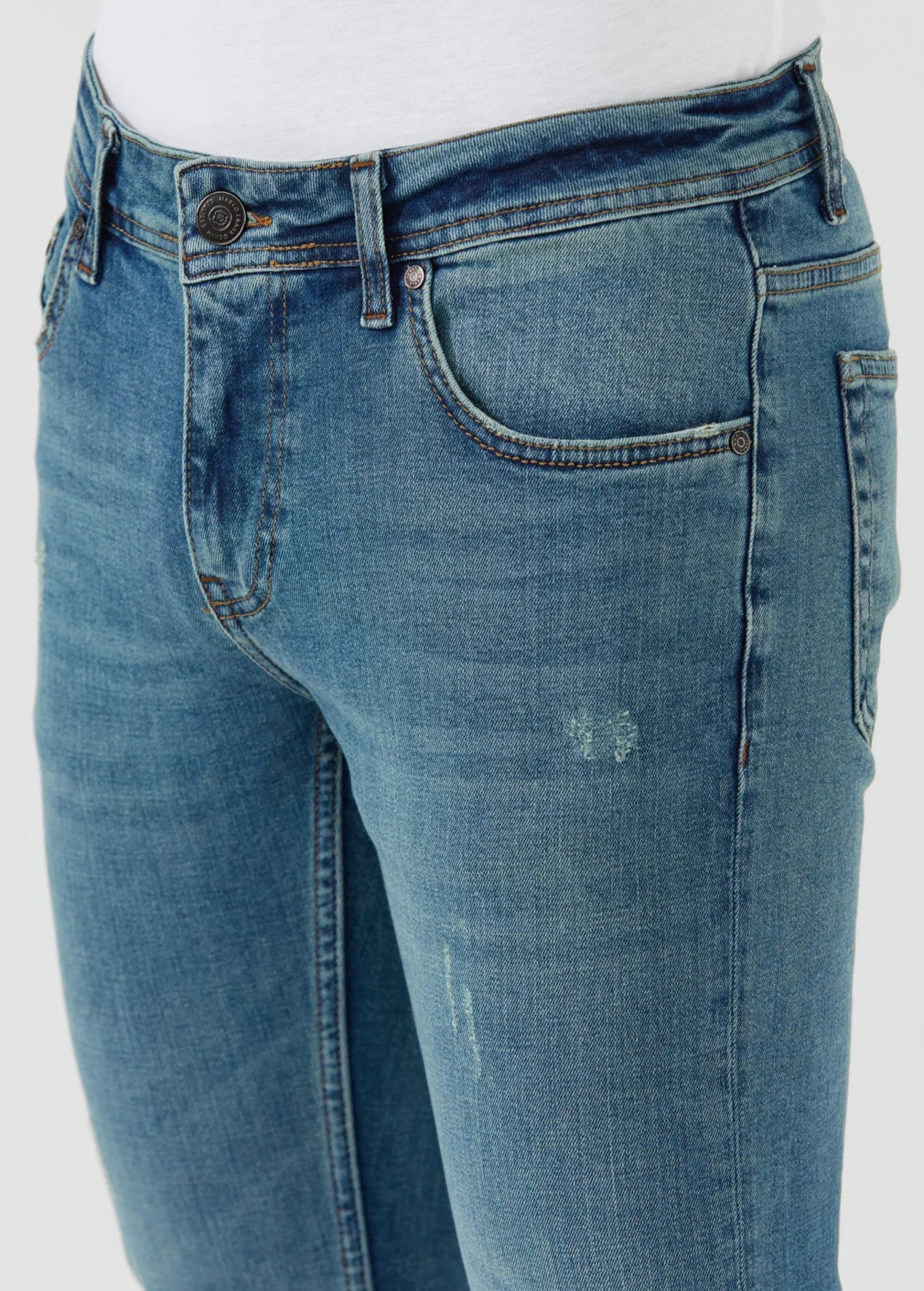 Jean 5 poches regular détails déchirés Homme Bleu MFKKALMAN DE1