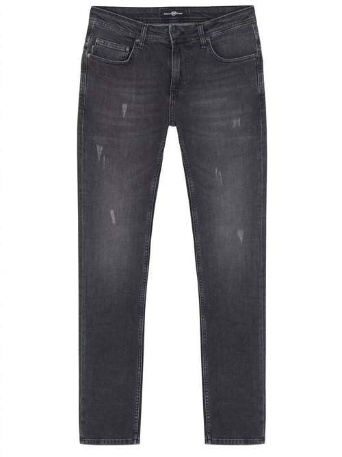 Jean 5 poches regular détails déchirés Homme Gris MFKKALMAN AP1