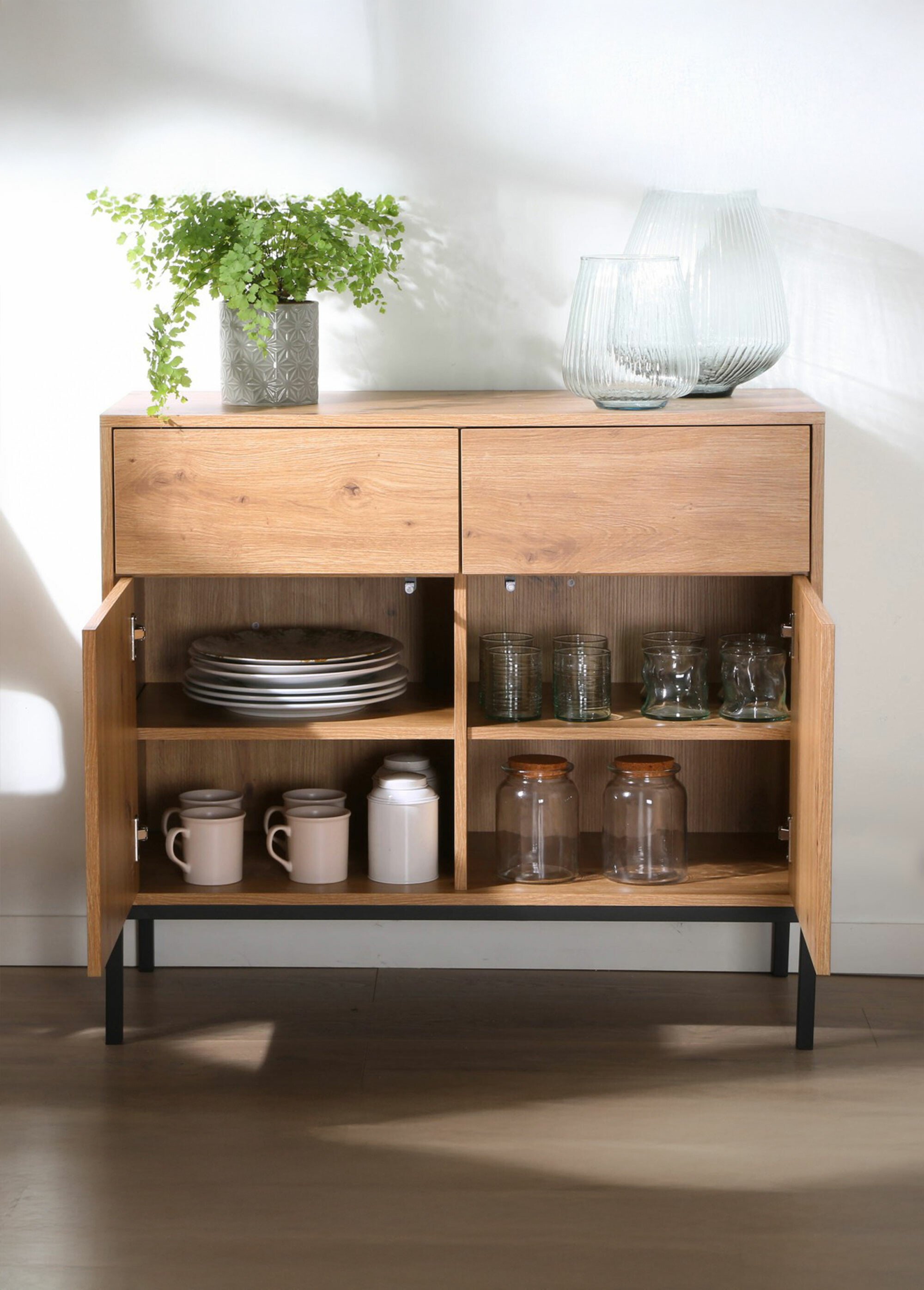 LENNY Buffet 2 portes système push/pull MARRON CAL-13545133 DE2