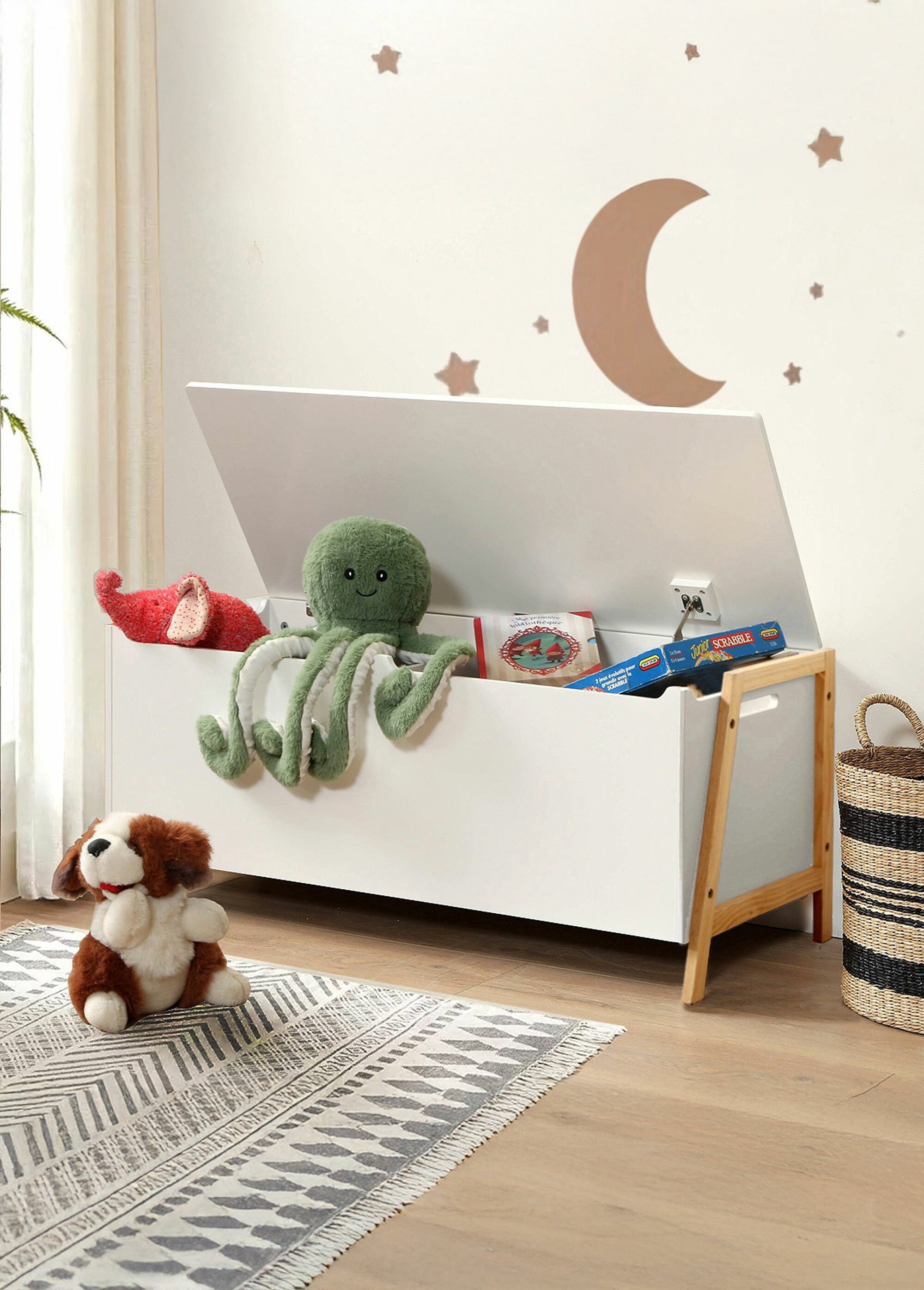 LEON Coffre de rangement pour enfant BLANC CAL-14874133 SI1
